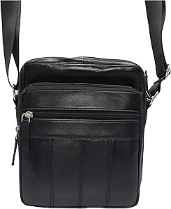 Amazon.com: MARSHAL Mens Genuine Leather Shoulder Messenger Bag