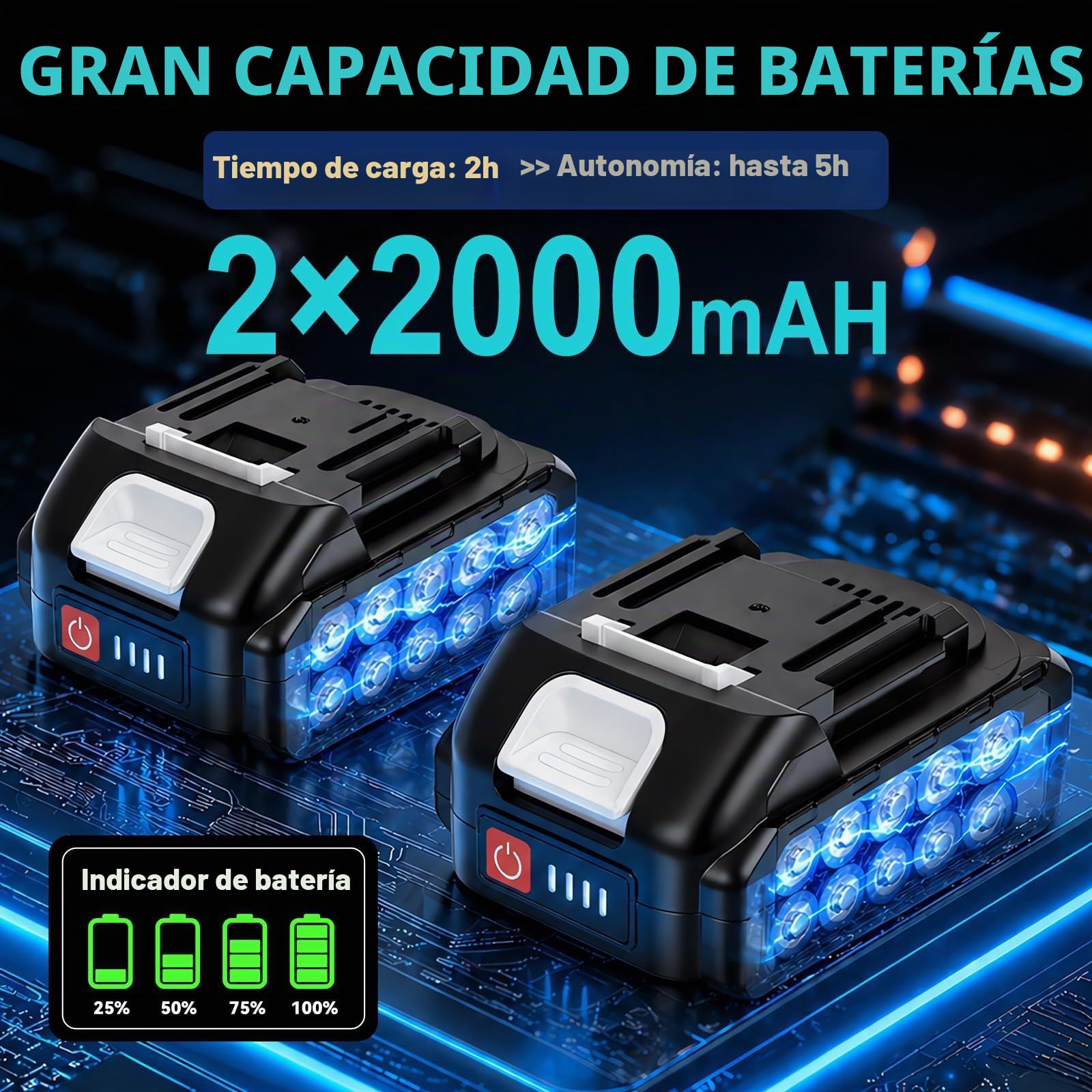 Vibrador Azulejos Inalámbrico con 2 Baterías de 2000mAh, Máquina Vibradora para Azulejos con Ventosa de 125 mm y 50 kg de Succión, 5 Velocidades Ajustables, Nivelador de Azulejos para Suelos y Paredes