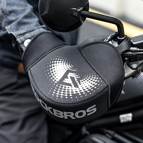 Miniatura 7 de ROCKBROS Manillar de motocicleta, para clima frío, resistente al viento, manoplas de manillar de motocicleta, calentadores de manillar de motocicleta