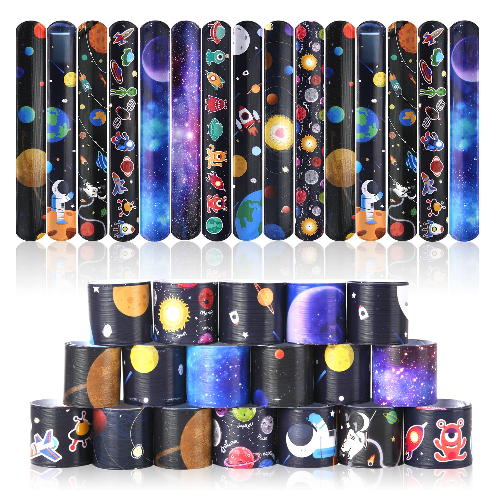 flintronic Braccialetti Slap, 30Pezzi Slap Bracelets, Bracciali a Scatto, Schiaffo Bracciali Gadget per Compleanno Festa Bomboniere Regalo per Bambini Ragazze Ragazzi