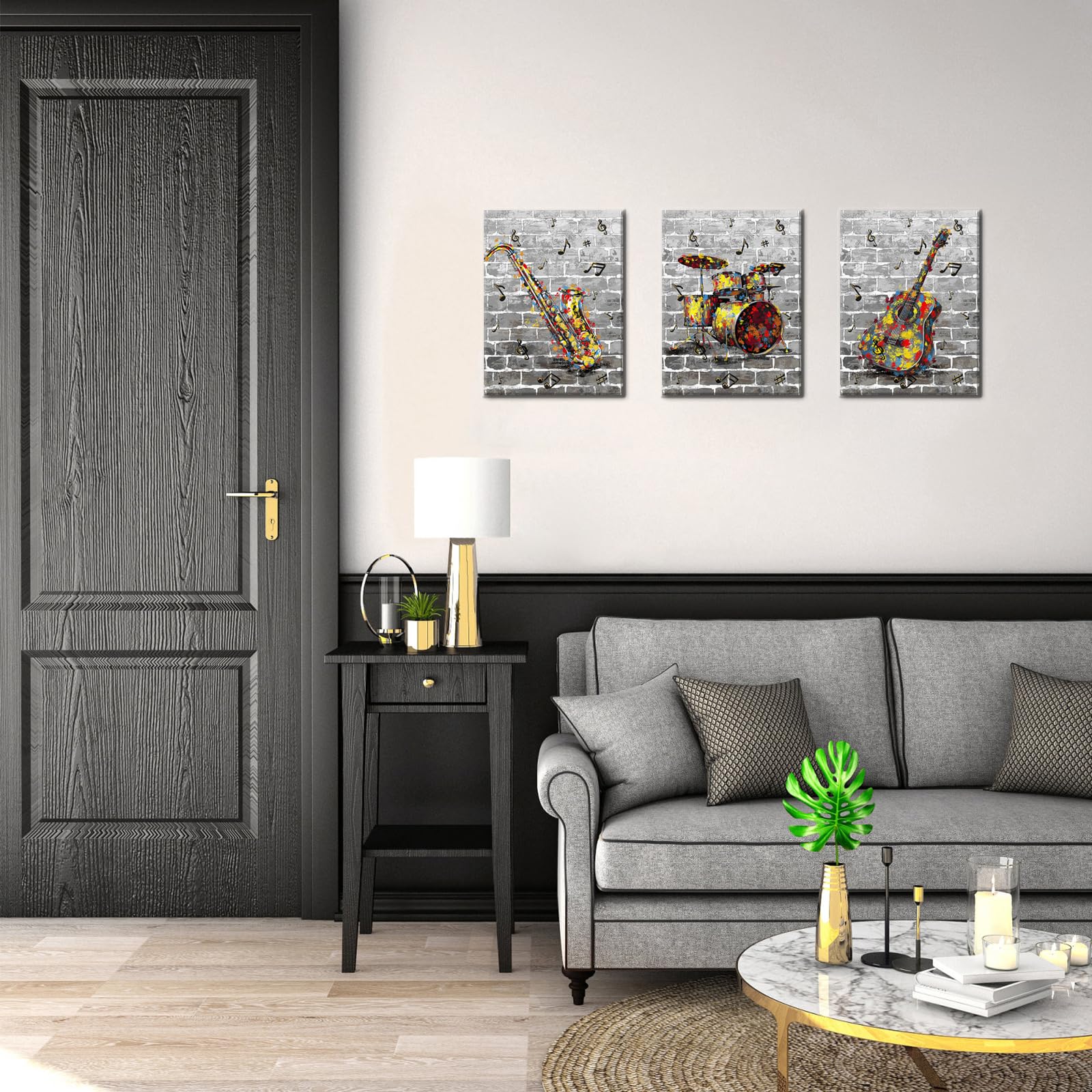 Amazon.com: Conipit Lienzo con instrumentos musicales, arte para