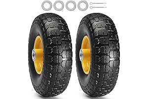 VEVOR Solid PU Run Flat Tire Wheel, 10" - Perfect for Hand...