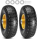 (2-Pack) VEVOR 10-Inch Solid Rubber Tires and Wheels, 4.10/3.50-4