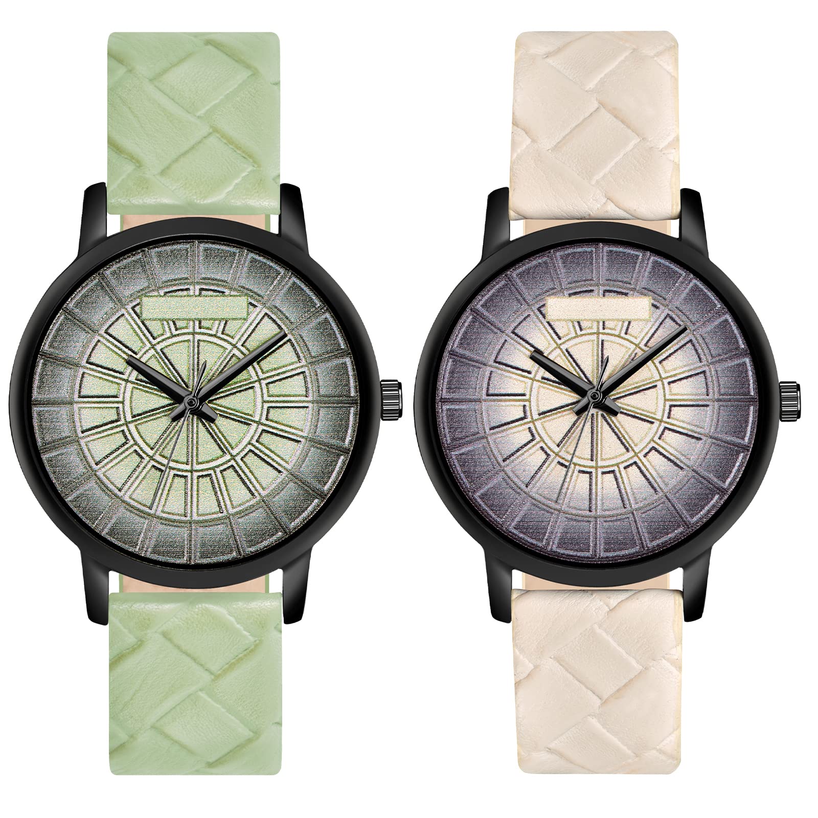 CLOUDWOOD Analogue Multi Color Dial Unique Designer Leather Strap Combo Women's and Girl's Watch Pack of - 2 (M506508)