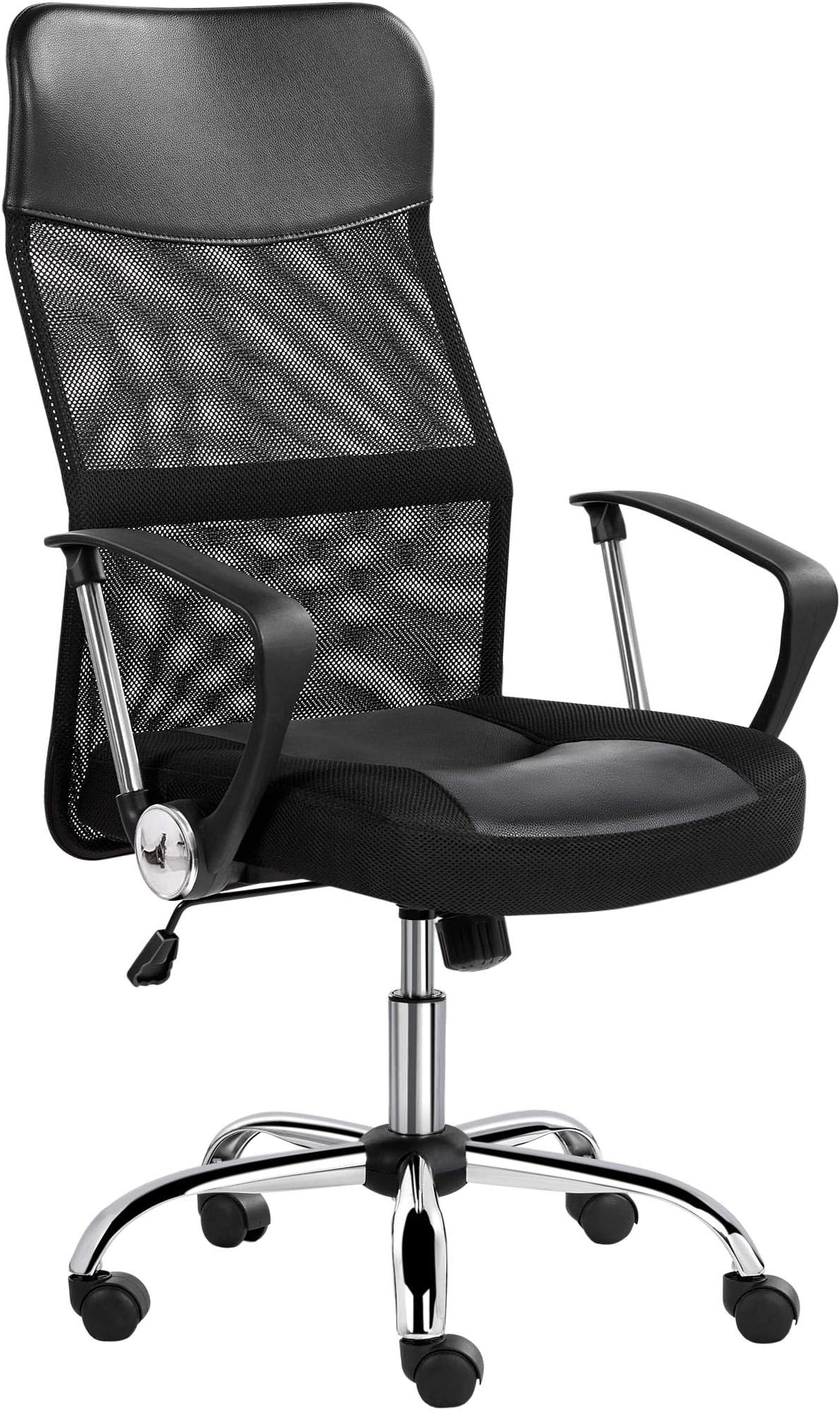 Yaheetech Executive Office Chair Adjustable Computer Desk Chair High Back Swivel Mesh Chair with Armrests Back Support for Home Office, Black