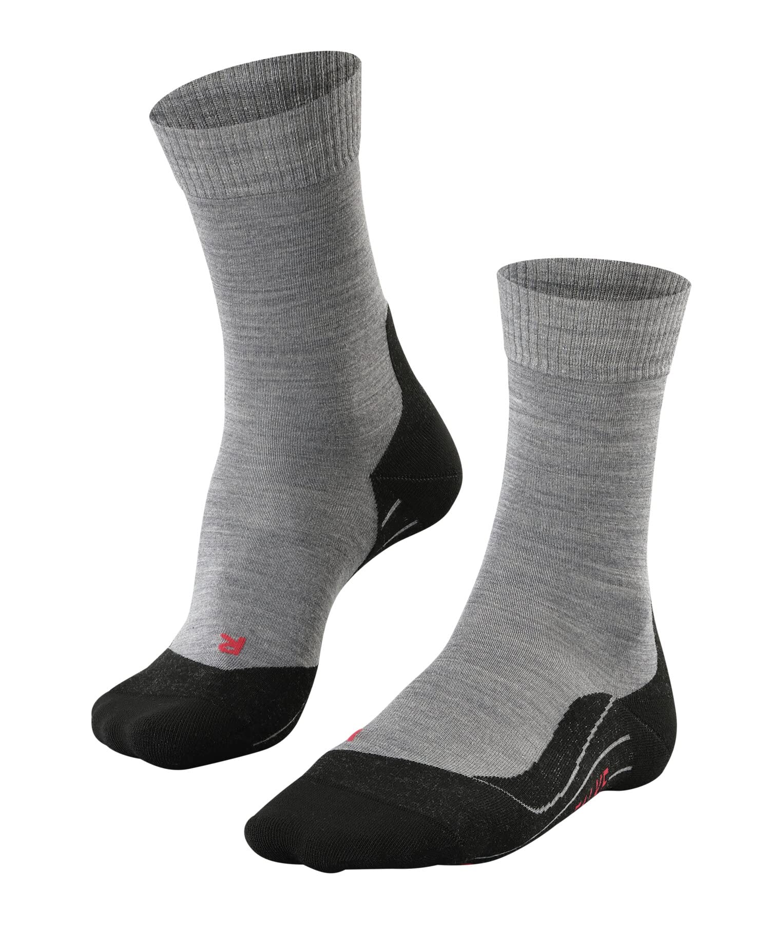 FALKE Women's TK5 Wander W So Wool Thin Anti-Blister 1 Pair Hiking Socks, Grey Light 3403, 2.5-3.5