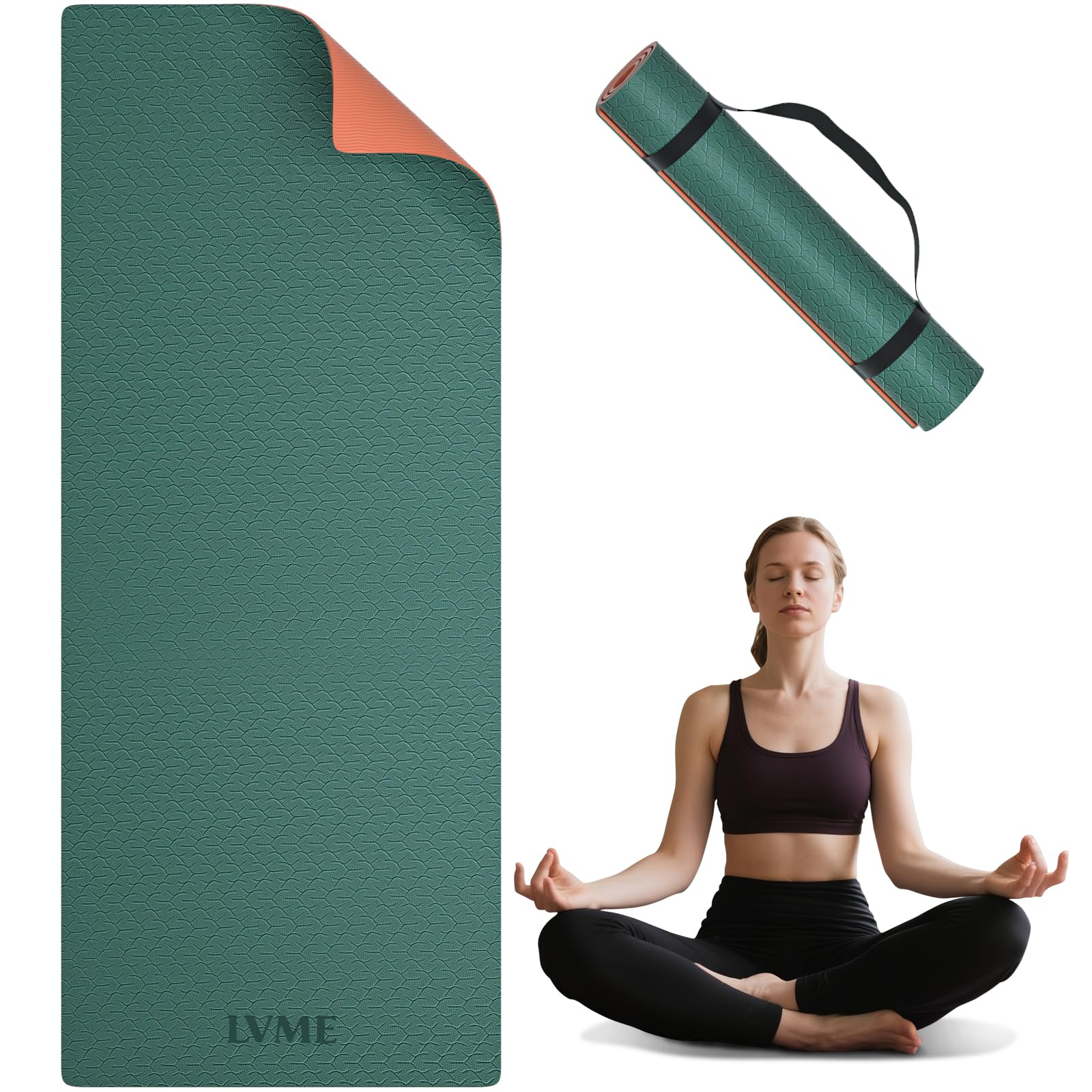 Yoga Mat Non Slip Anti-Tear 1 4 Thick TPE Yoga Mats for Women and Men 72x24 Exercise Fitness