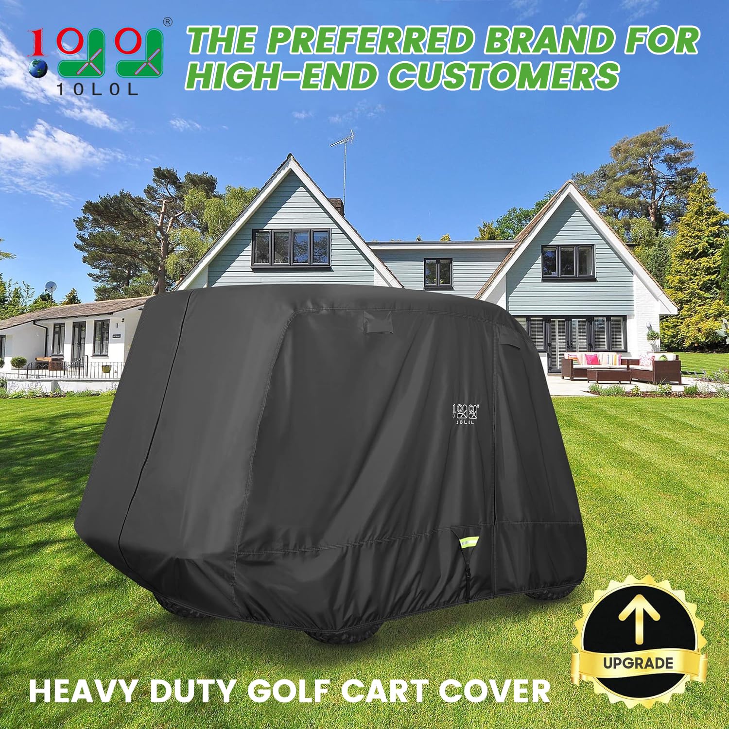 10L0L Copertura per carrello da golf per Yamaha EZGO Club Car sollevata 2/4 passeggeri