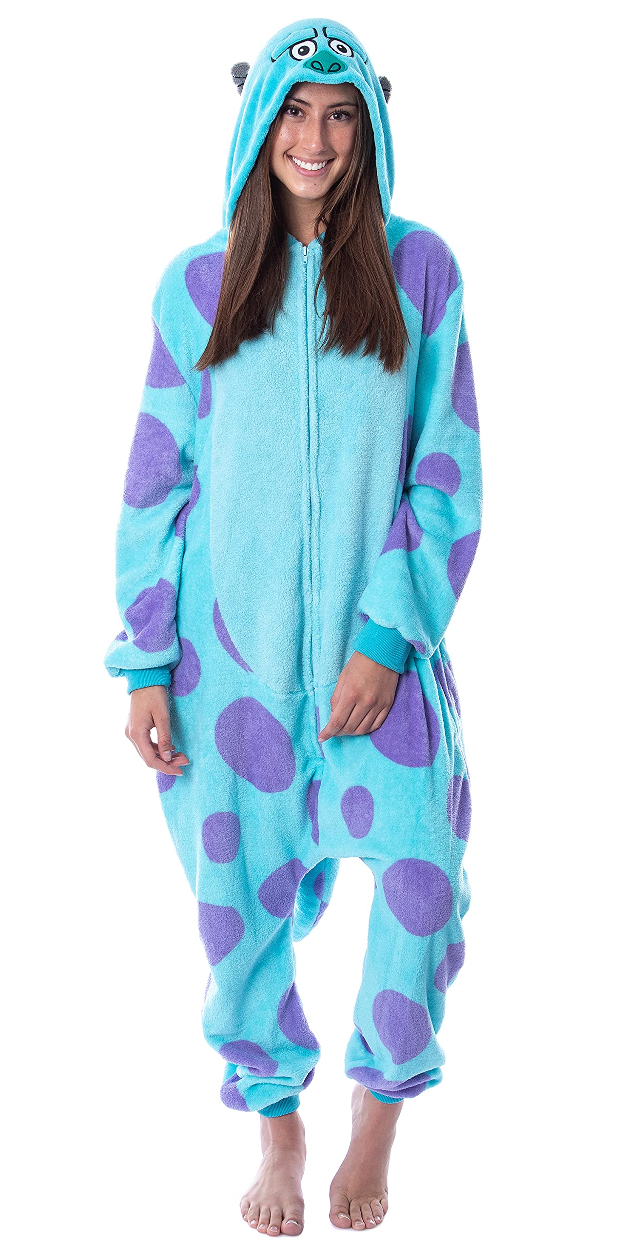 Intimo Women's Blue Disney Monsters Inc Adult Sulley Kigurumi Costume Union Suit Pajama For Men And (Xxs/Xs)