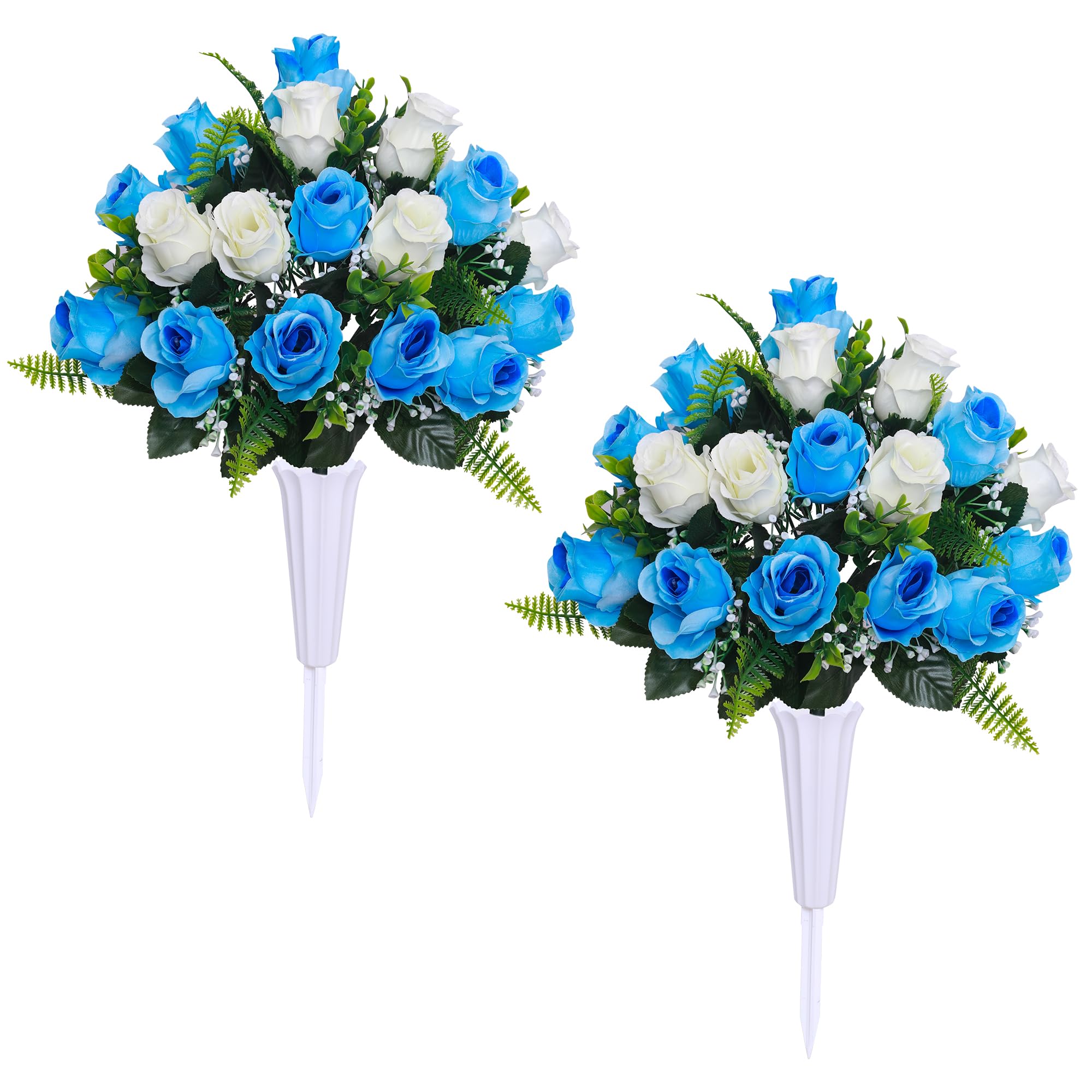Lodou 4 Sets Artificial Cemetery Flowers, Memorial Flowers