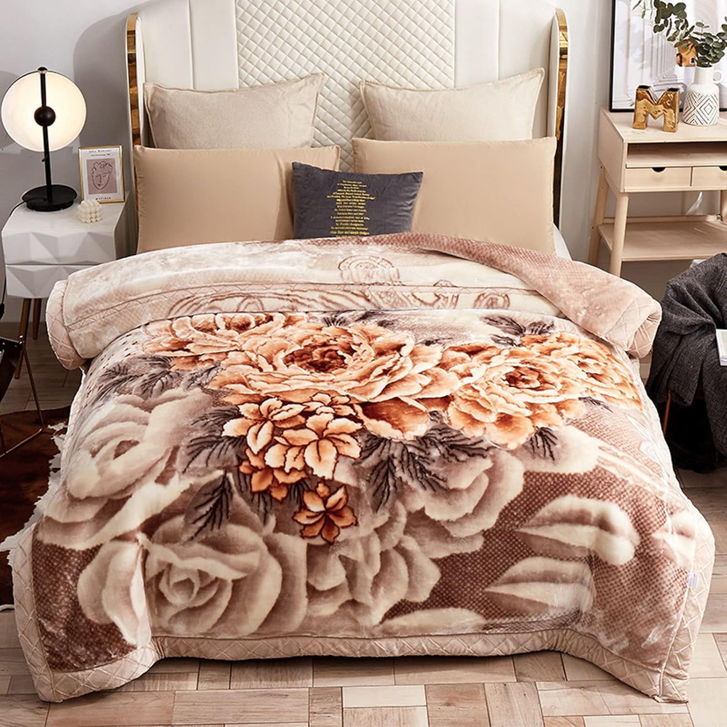 LGYKUMEG 13lb Mink Blanket 79"x91",2 Ply Korean Blankets,6Kg Heavy Silky Soft and Warm Plush Raschel Bed Blanket for Autumn,Winter