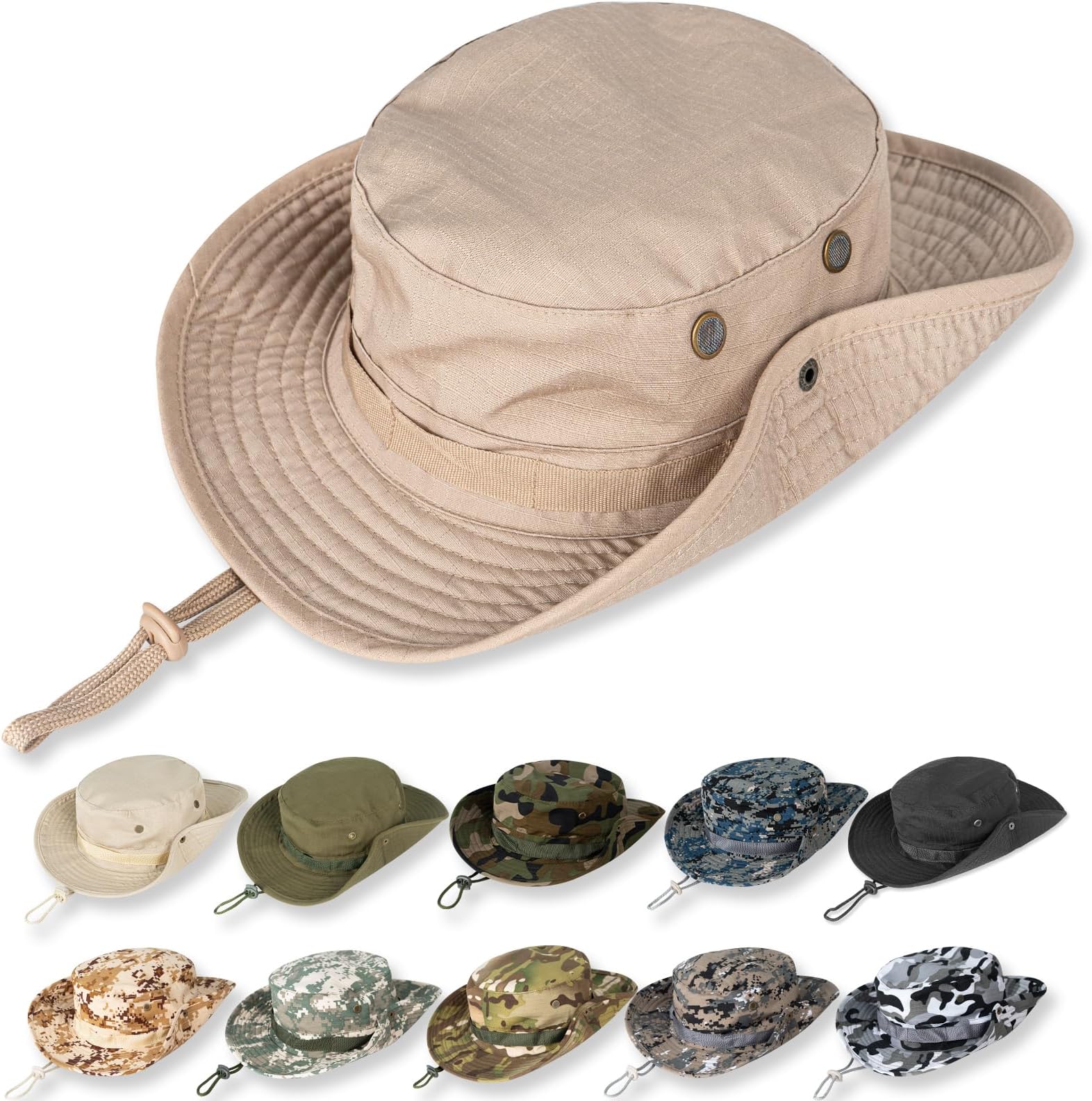 Sun Hats for Men Women Bucket Hat UPF 50+ UV Protection Boonie Hat for Safari Fishing Hiking Garden Beach