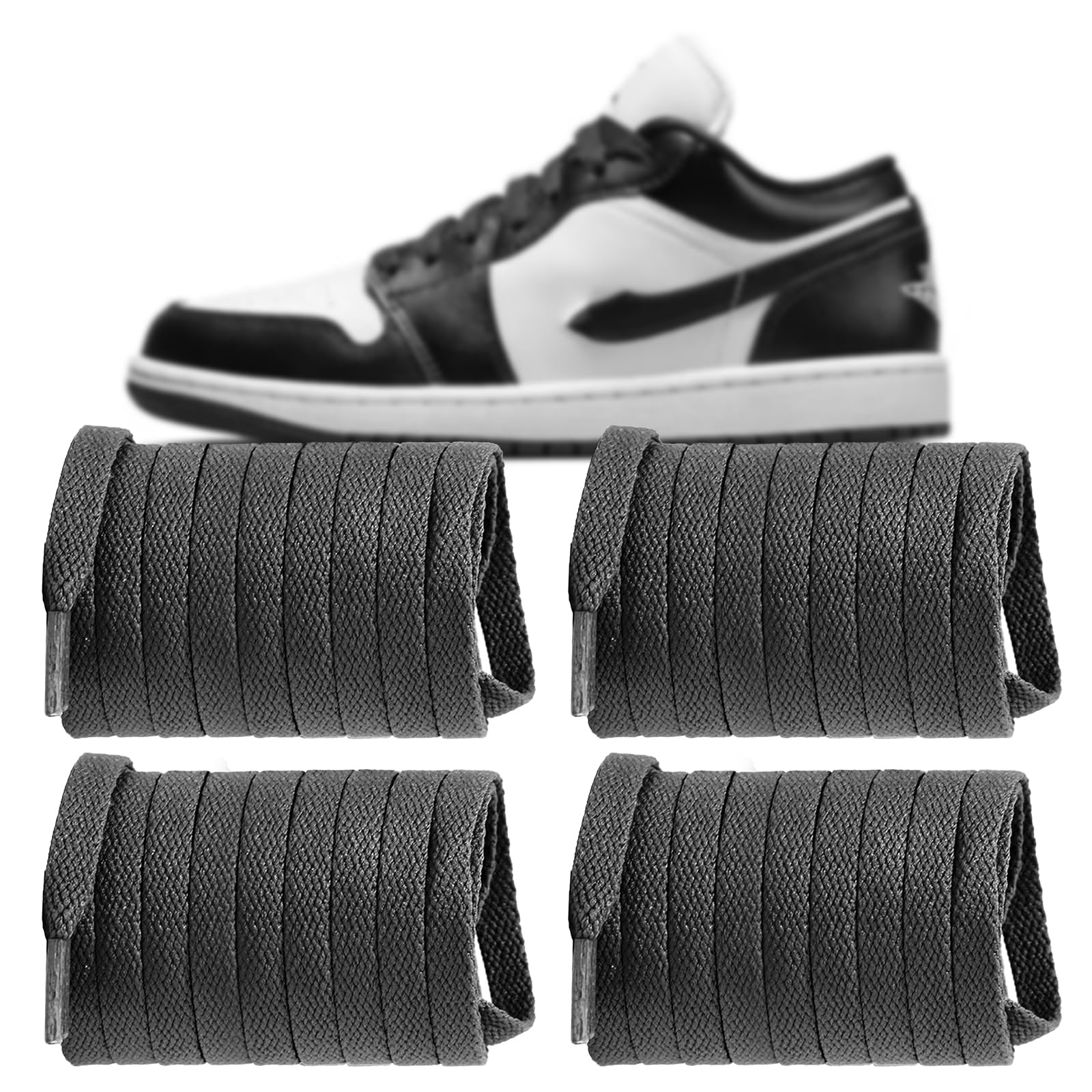UamGlsob 2 Pairs Shoe Laces for Air Jordan 1/2/3/4/5/6/7/8 Sneakers, 5/16''(8mm) Flat Athletic Shoelaces Replacement Strings