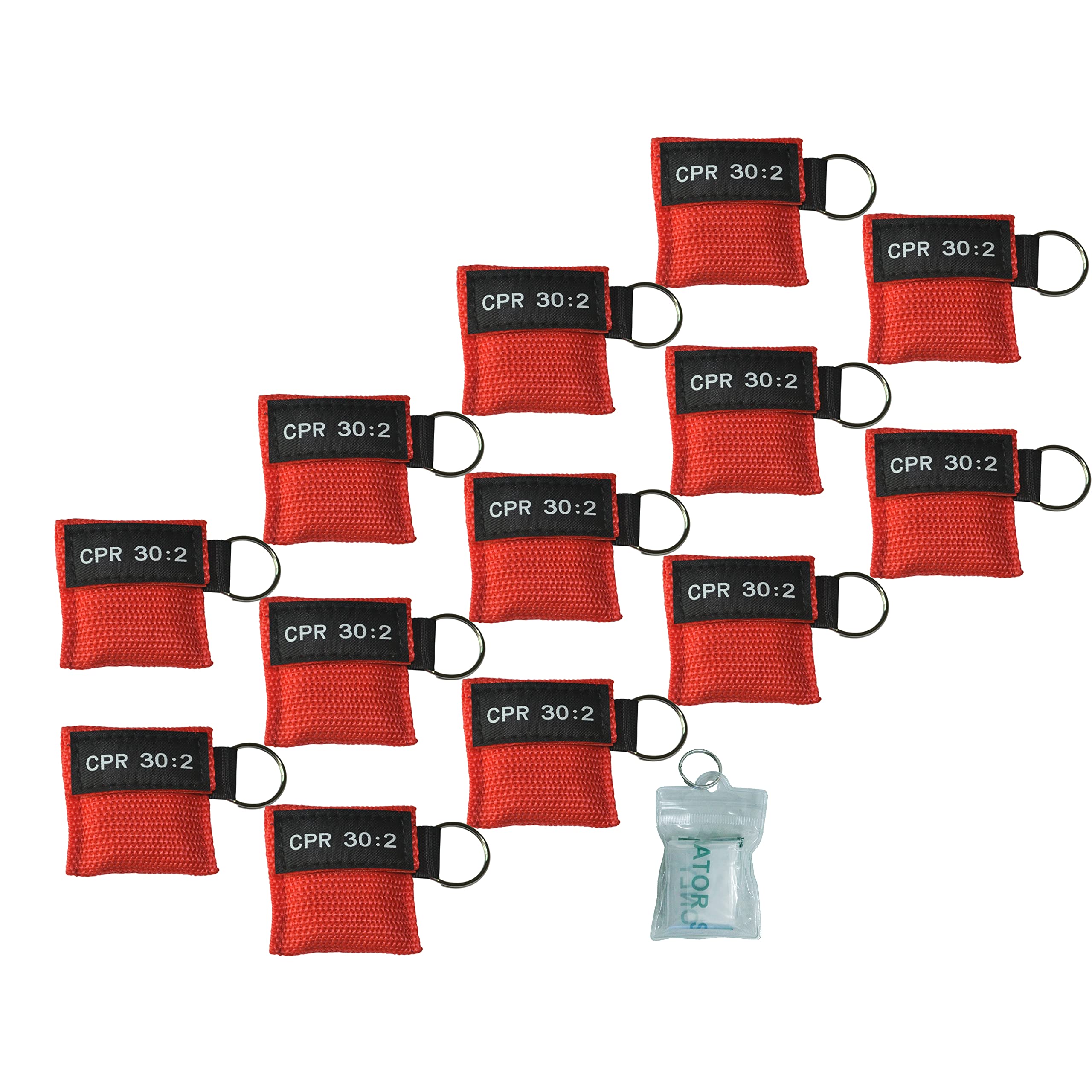 CPR protectores faciales con llavero anillo kit para entrenamiento RCP rojo 50 unidades