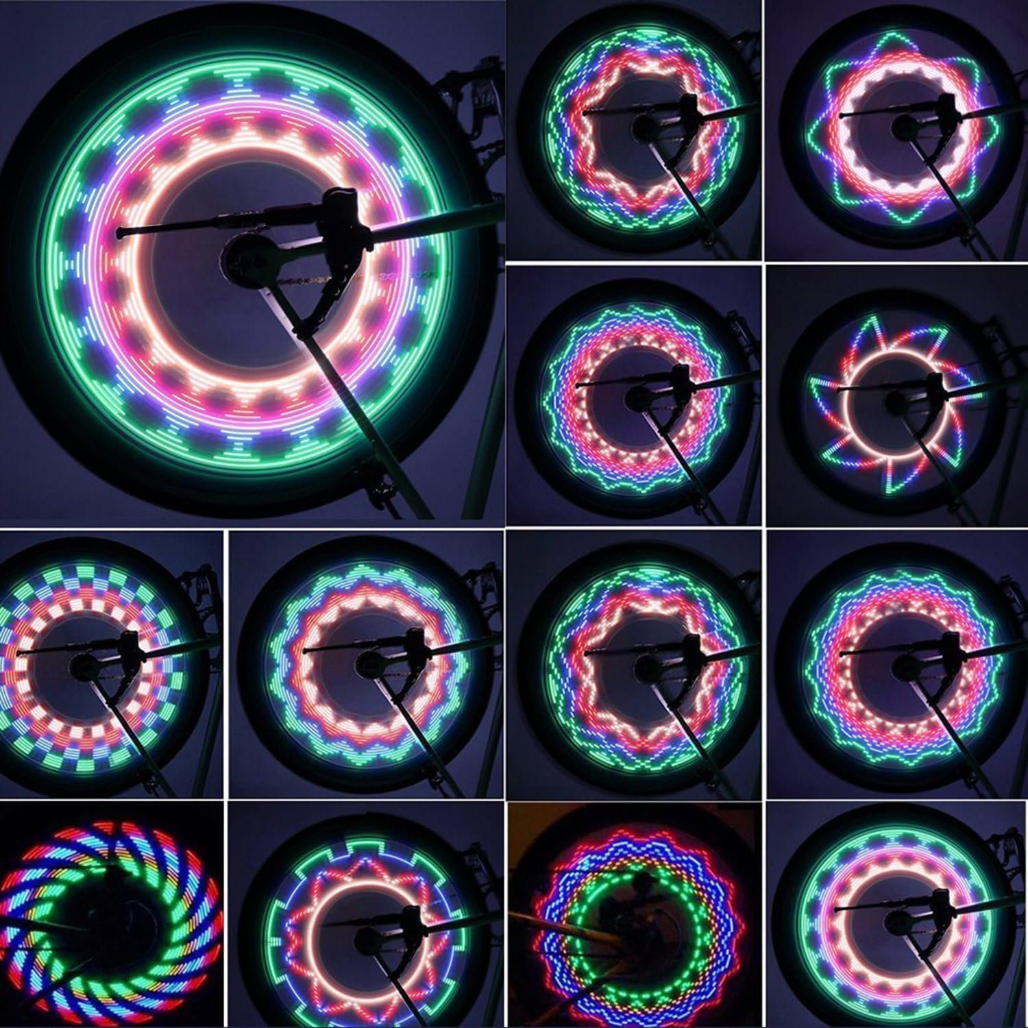 Bicycle Waterproof Wheel Light 30/32/42 Different Patterns
