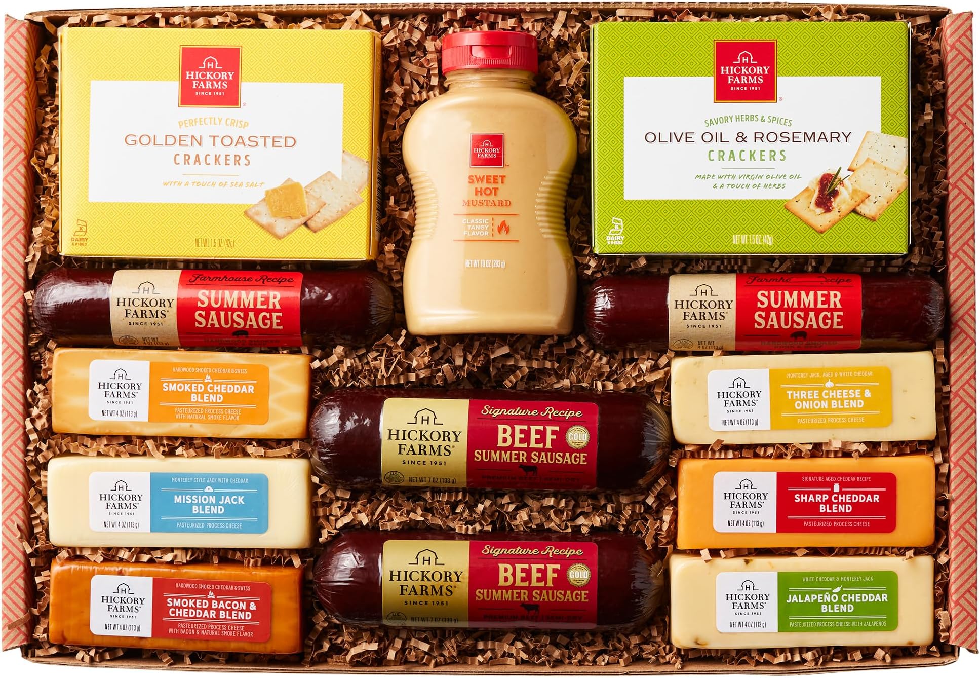 Hickory Farms Party Gift Basket- Meat and Cheese Food Gift Box (Extra Large) | Charcuterie Board Food | Summer Sausage | Father's Day | Mother's Day | Easter | Christmas | Holiday | Housewarming | Gourmet | Sympathy | Care Package