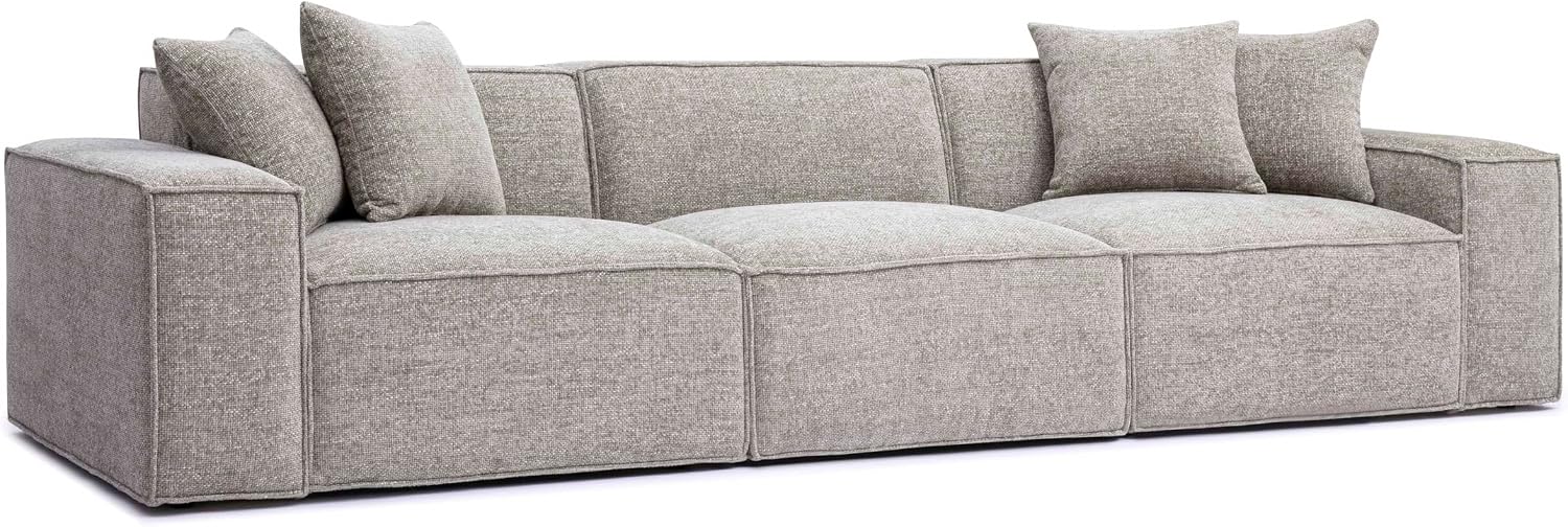 Tov Furniture Mindy Taupe Chenille Basketweave Modular Sofa