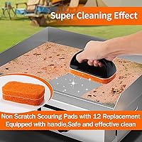 Vista 4 de Kit de limpieza de plancha para Blackstone, kit de limpieza de parrilla plana para exteriores, accesorios de limpieza de plancha, cepillo