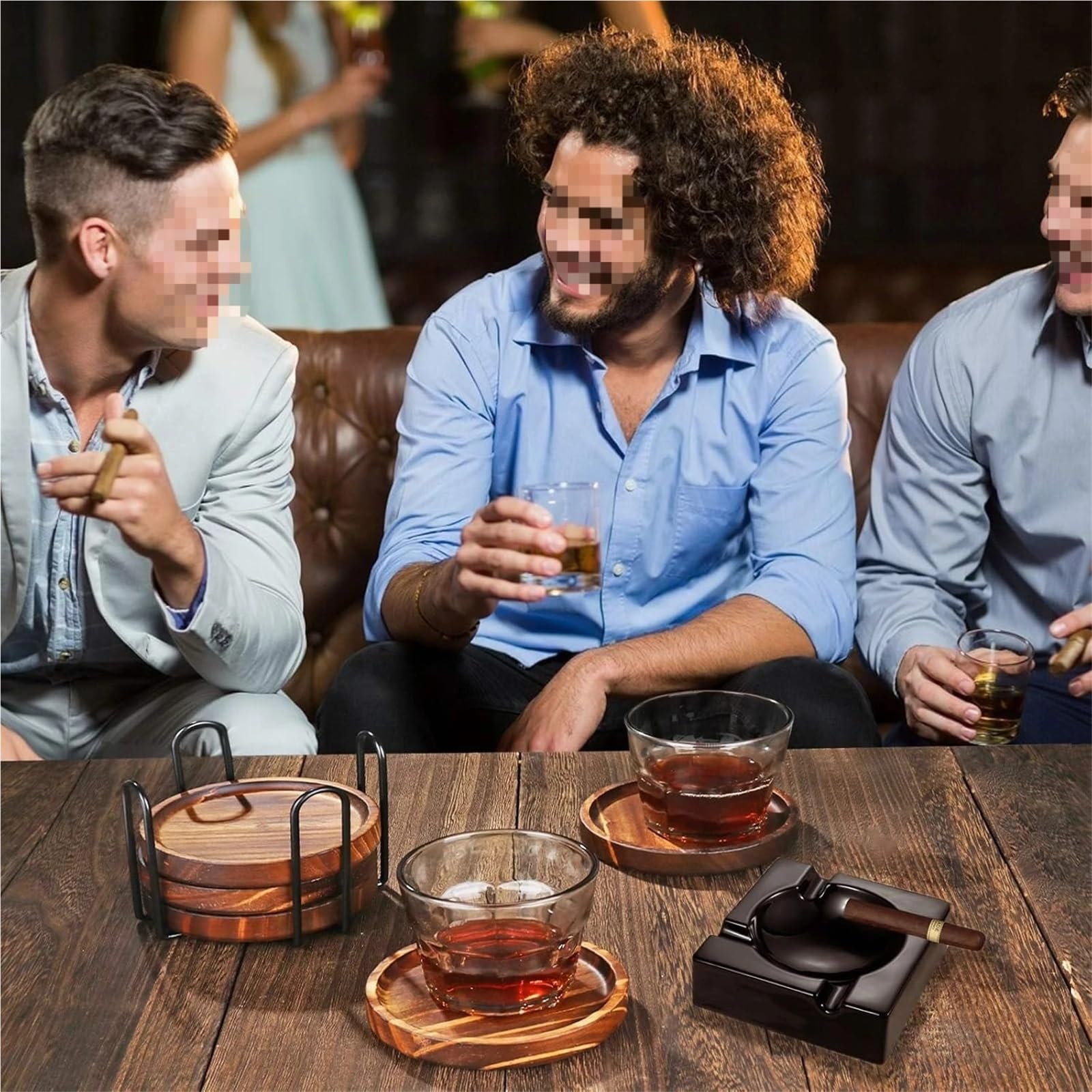 Dessous Verre Liège Rond 1 Ensemble de sous-Verres en Bois Naturel