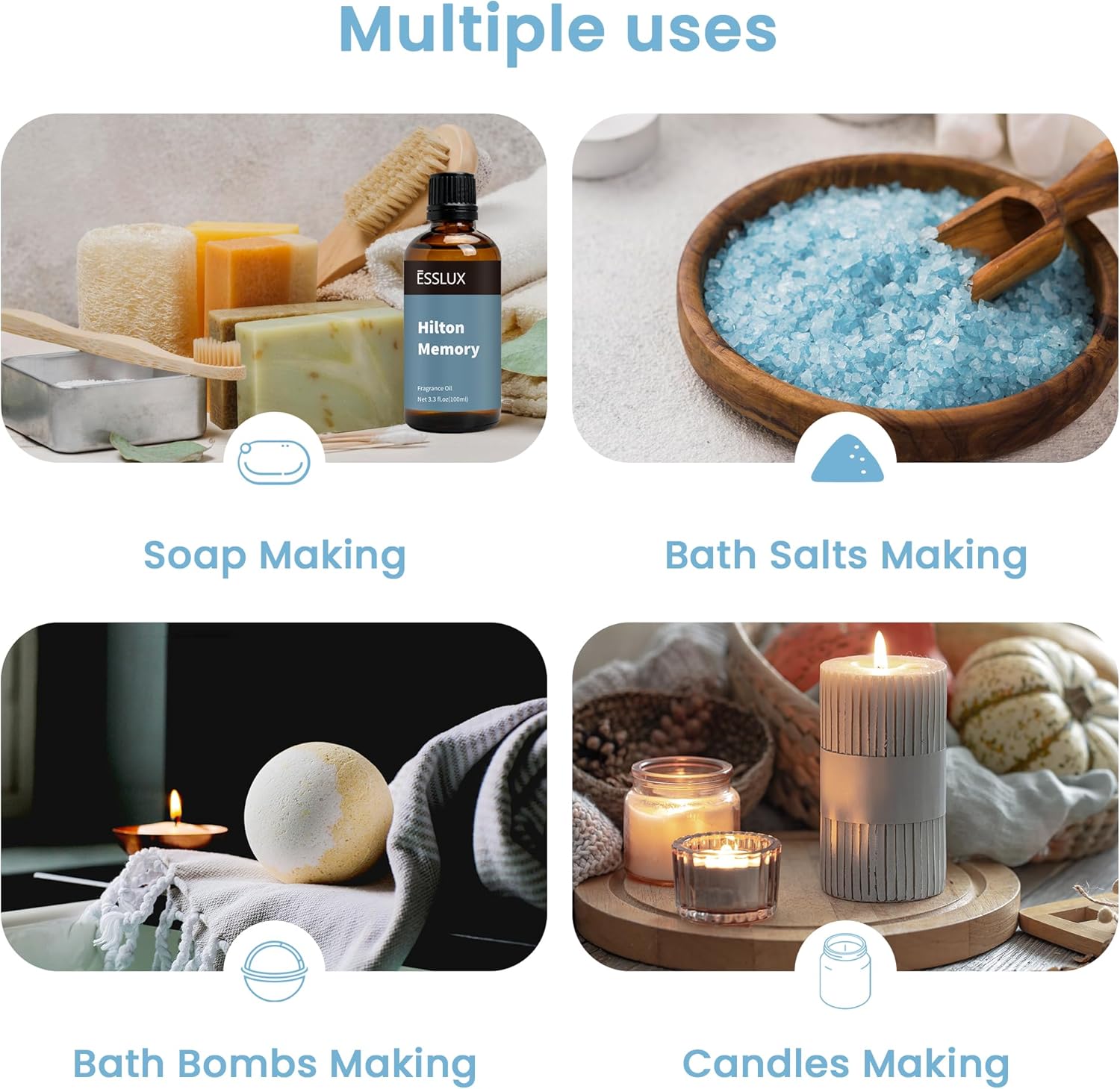 Hotel Diffuser Oil, ESSLUX Luxury Hotel Fragrance Oil 100ml 3.3oz, Inspired by the Hilton Hotel Scents,Essential Oils for Home for Diffuser, Massage, Soap, Candle Making Scents, Perfume