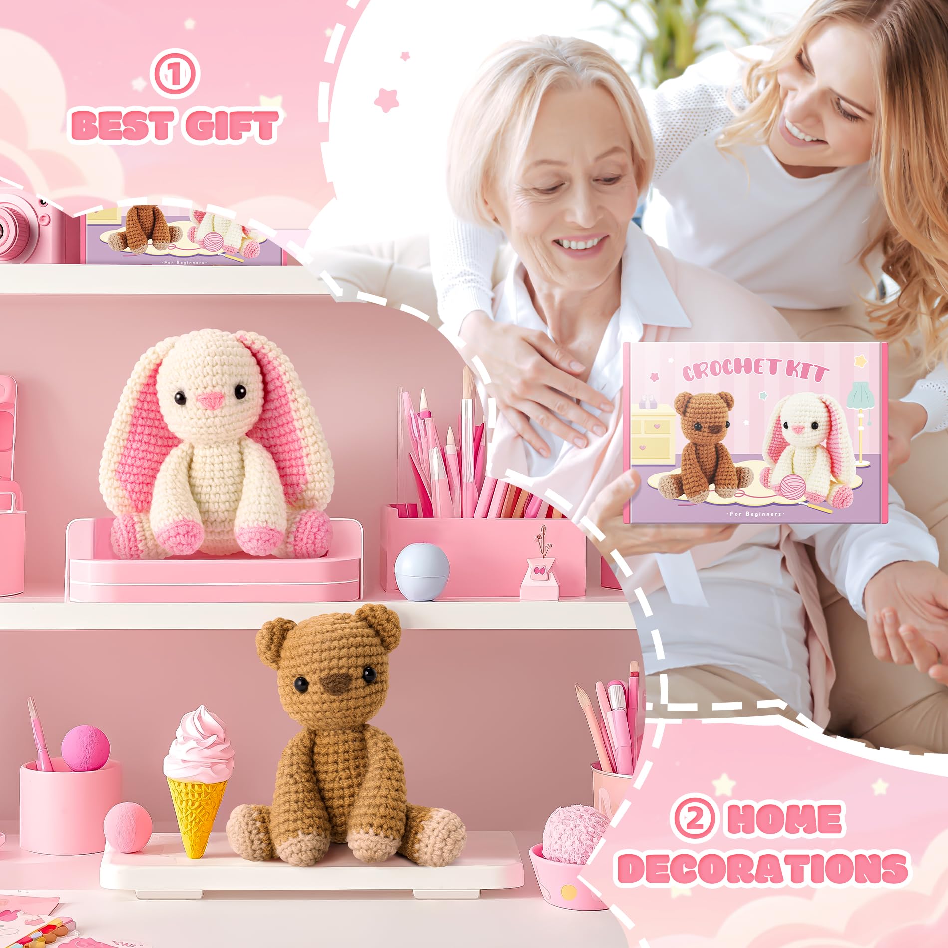 Mtbricey Häkelbox – Komplettes Anfänger-Set Für Niedliche Amigurumi-Katzen, Inkl. Garn, Nadel, Anleitung & Video-Tutorials, Perfektes DIY-Geschenk Für Erwachsene & Jugendliche