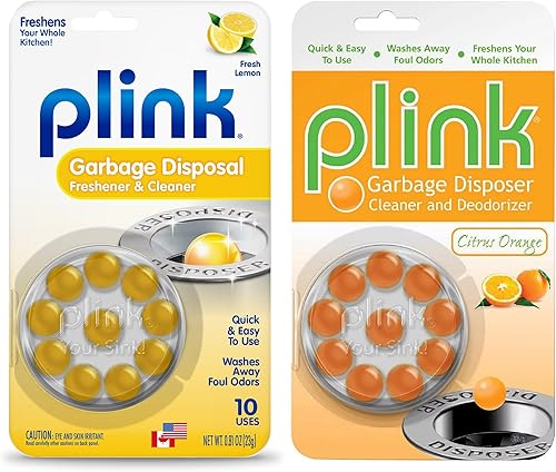 Plink Limpiador y desodorante de eliminación de basura, ambientador y bolas para eliminar olores, fácil de usar, aroma original de limón fresco y