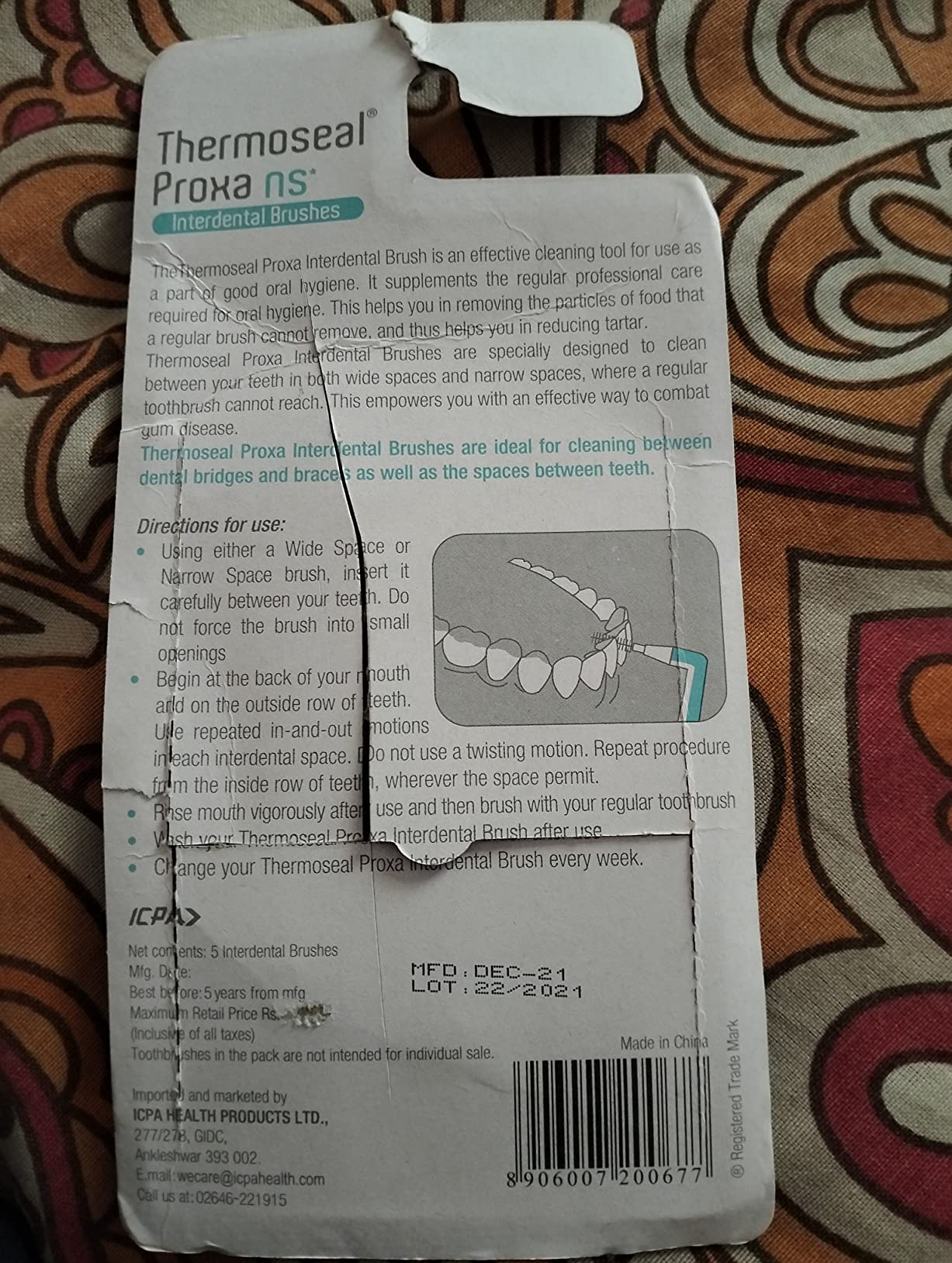 Buy THERMOSEAL PROXA INTERDENTAL Manual Adult BRUSH NS ICPA Dental products dental floss ( Blue