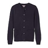 Girls' Anti-Pill Crew Neck Cardigan Sweater