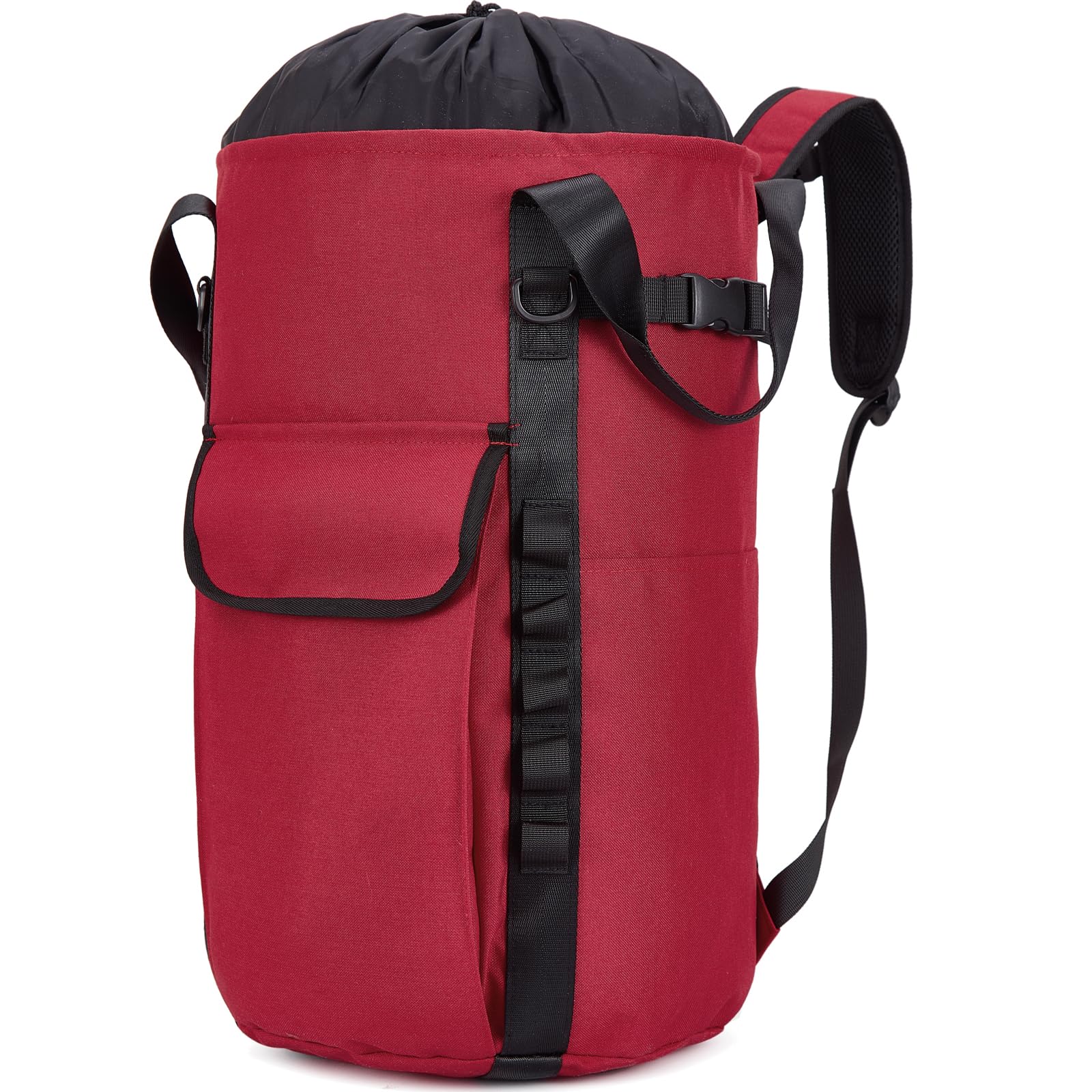 PAMLIAPY Arborist Rope Bag, 35L Tree Climbing Rope Bag, Arborist Equipment Bucket Backpack, Arborist Gear Carrier Bag with Side Pockets, Tough Rock