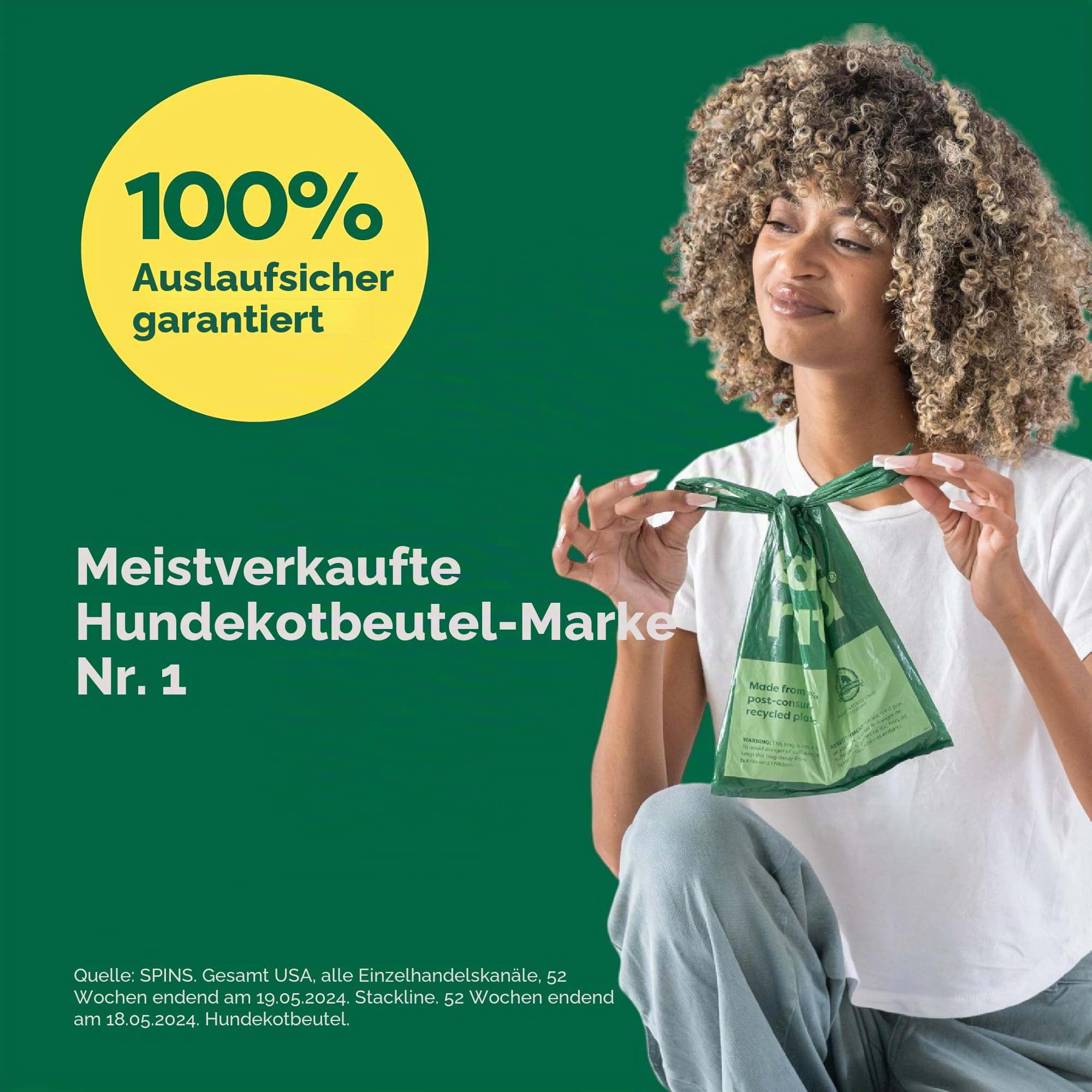 Earth Rated Hundekotbeutel mit Griffen, Vorteilspack, leicht zu binden und garantiert auslaufsicher, geruchlos, 600 Stück