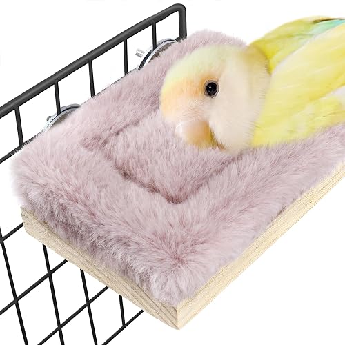 Bird Bed for Cage Winter Parrot Perch Stand Platform Plush