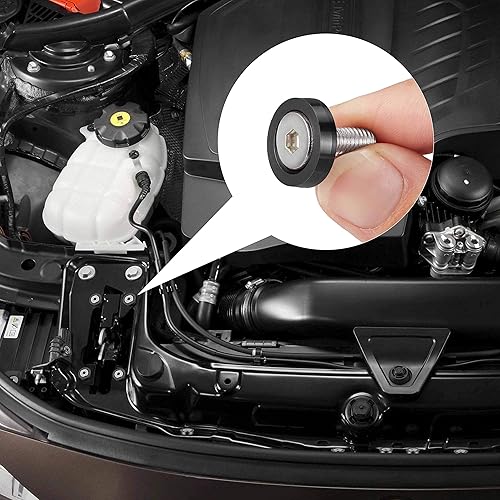 Miniatura 10 de TOMALL Juego de 20 tornillos de aluminio para guardabarros, arandela de parachoques de motor, accesorios de tornillos de perno M6 (morado)