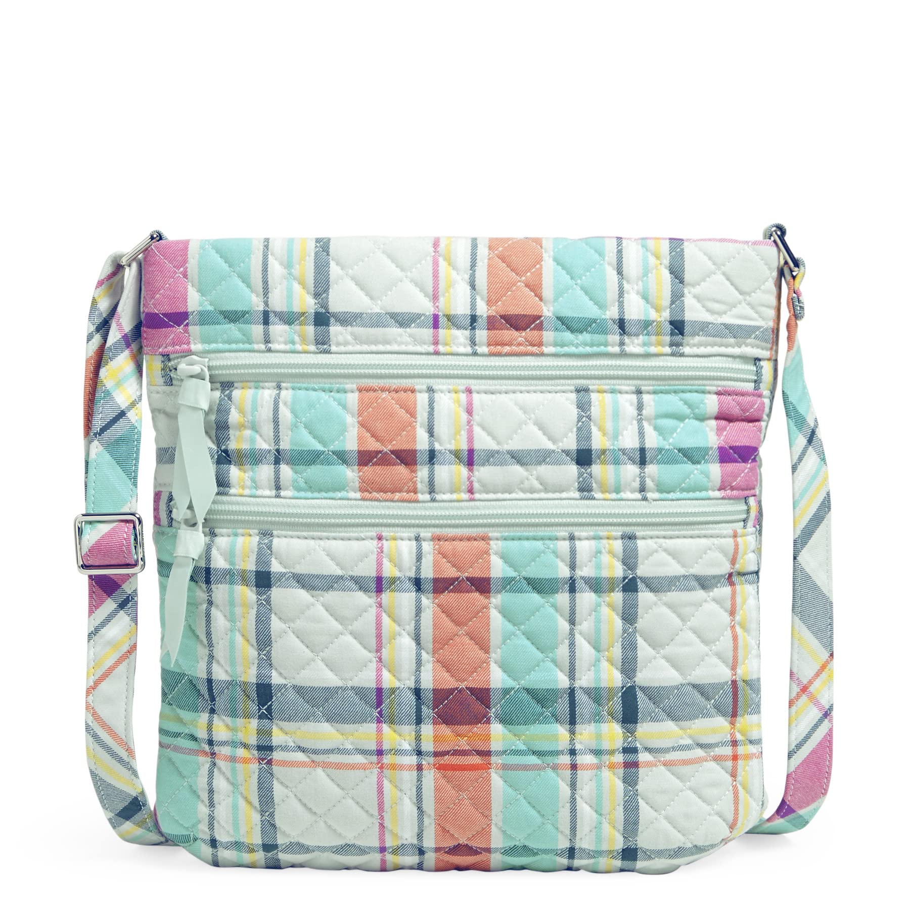 vera bradley women's cotton triple zip hipster crossbody purse, rumba, one size