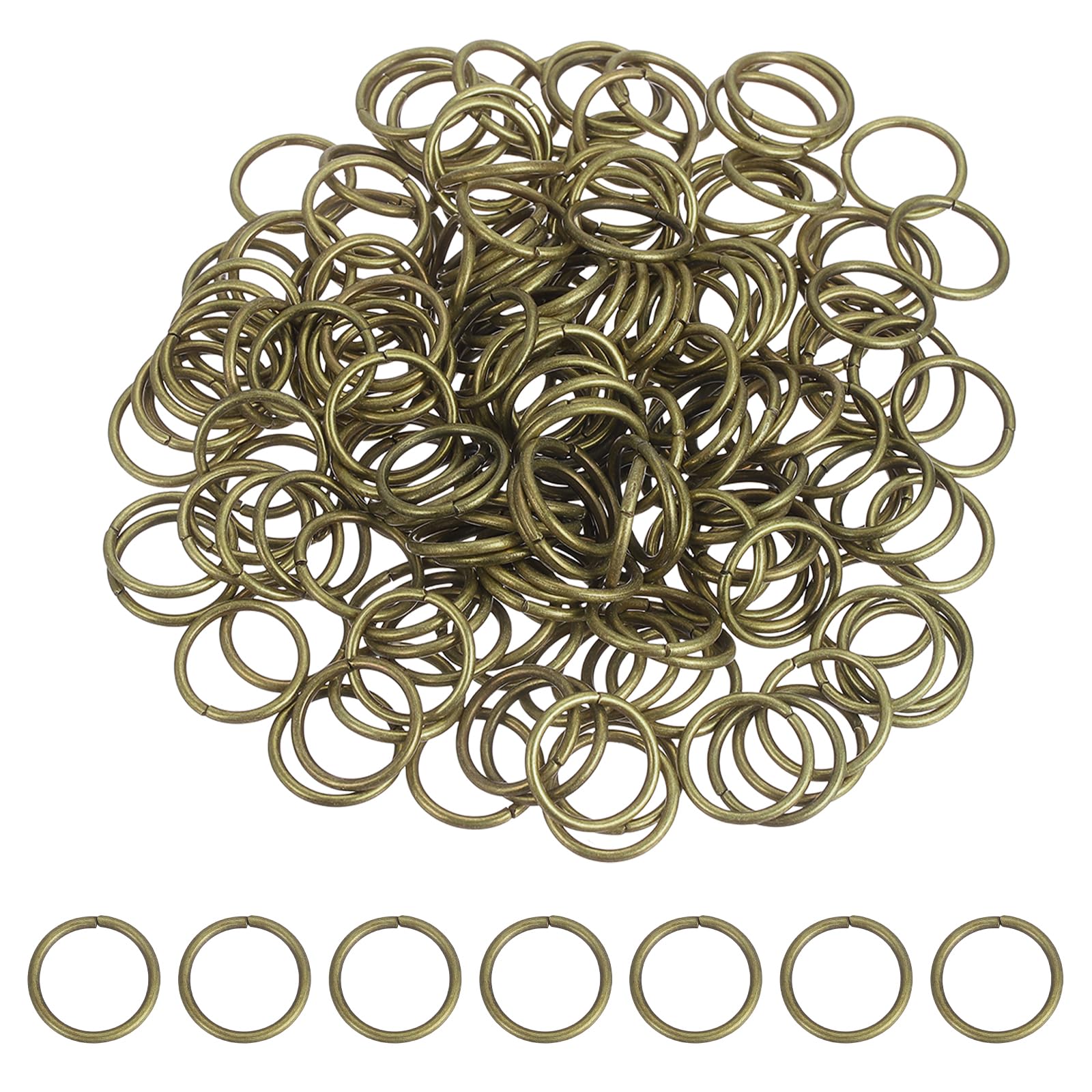 sourcing map 200 Pcs Open Jump Rings, 20mm Split Metal O Ring 2mm Thick Keychains Connector Ring for Jewelry Making DIY Necklaces Bracelet Earrings Craft Making, Bronze