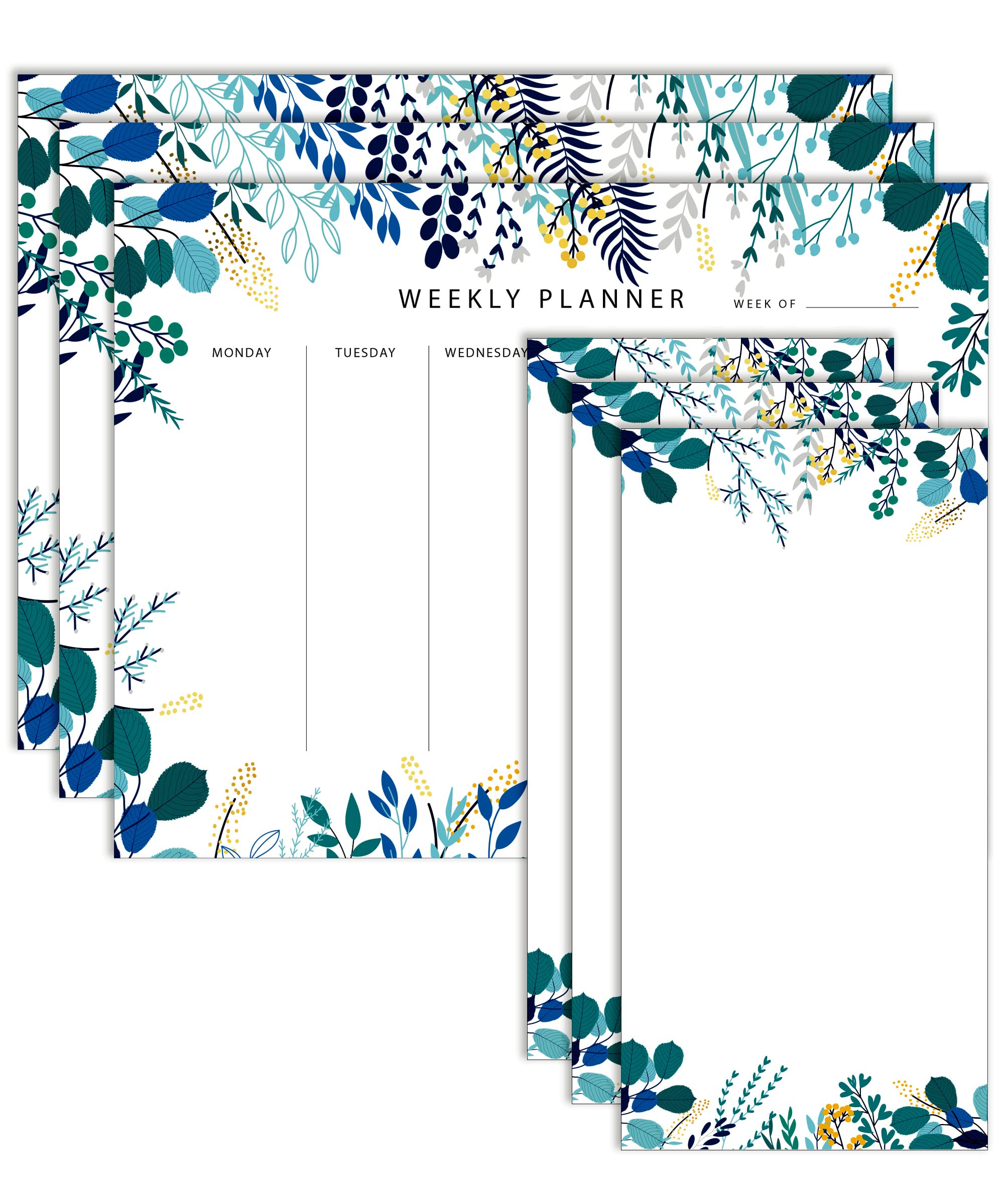 Snapklik.com : 3 Pack Weekly Planner Notepad Tear Off 52 Undated Weekly ...