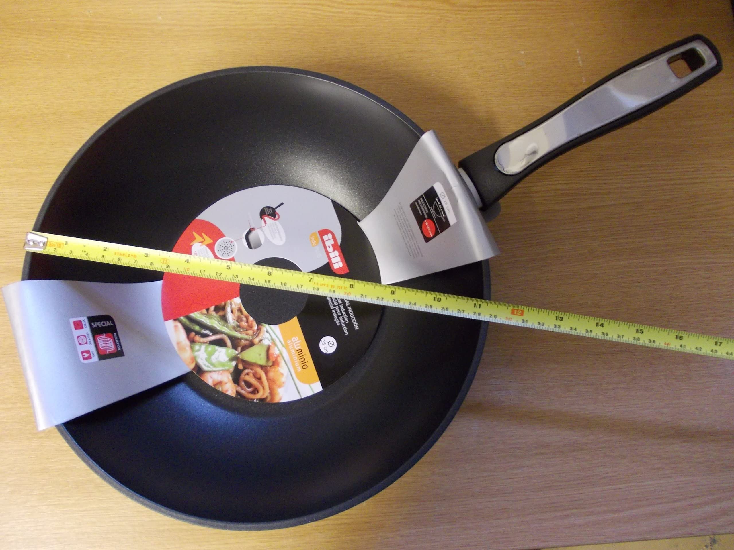 Ibili Wok Induplus, 28 cm, aluminium, powłoka zapobiegająca przywieraniu, odpowiedni do płyty indukcyjnej