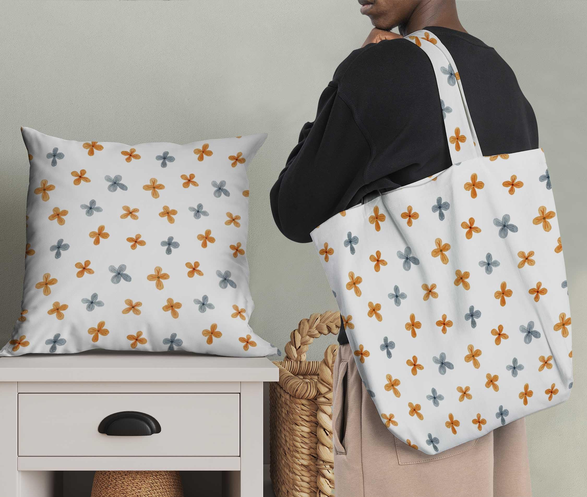 Soimoi Blanc Maillot De Coton En Tissu Robin, Frangipanier Et