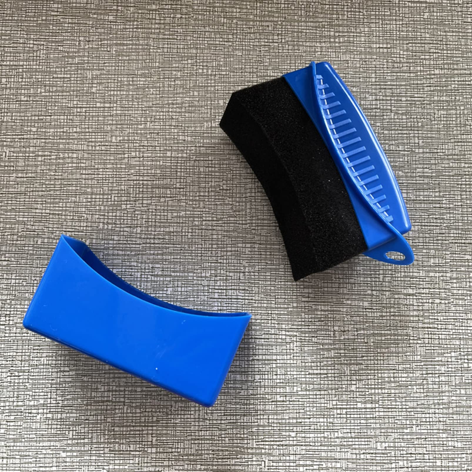 ZOBROTire Dressing Applicator Brush Dashboard Shine Sponge Car Wheel Waxing Sponge with Case Auto Tyre Cleaning Pad Quick Cleaning Tool,Blue with Cover + Curved Sponge