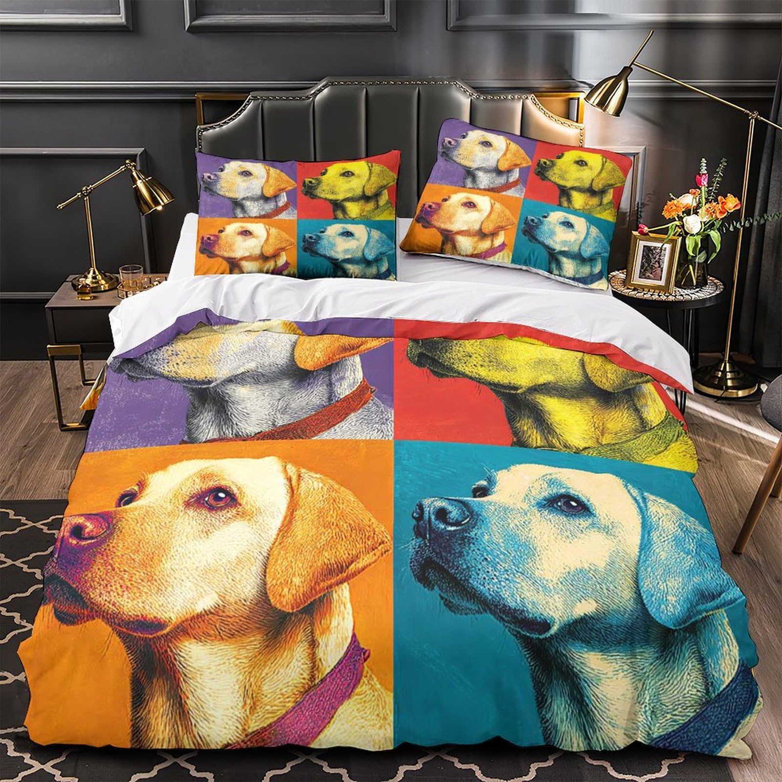 Housse de couette Labrador respirante et thermorégulatrice avec fermeture éclair 200x200cm