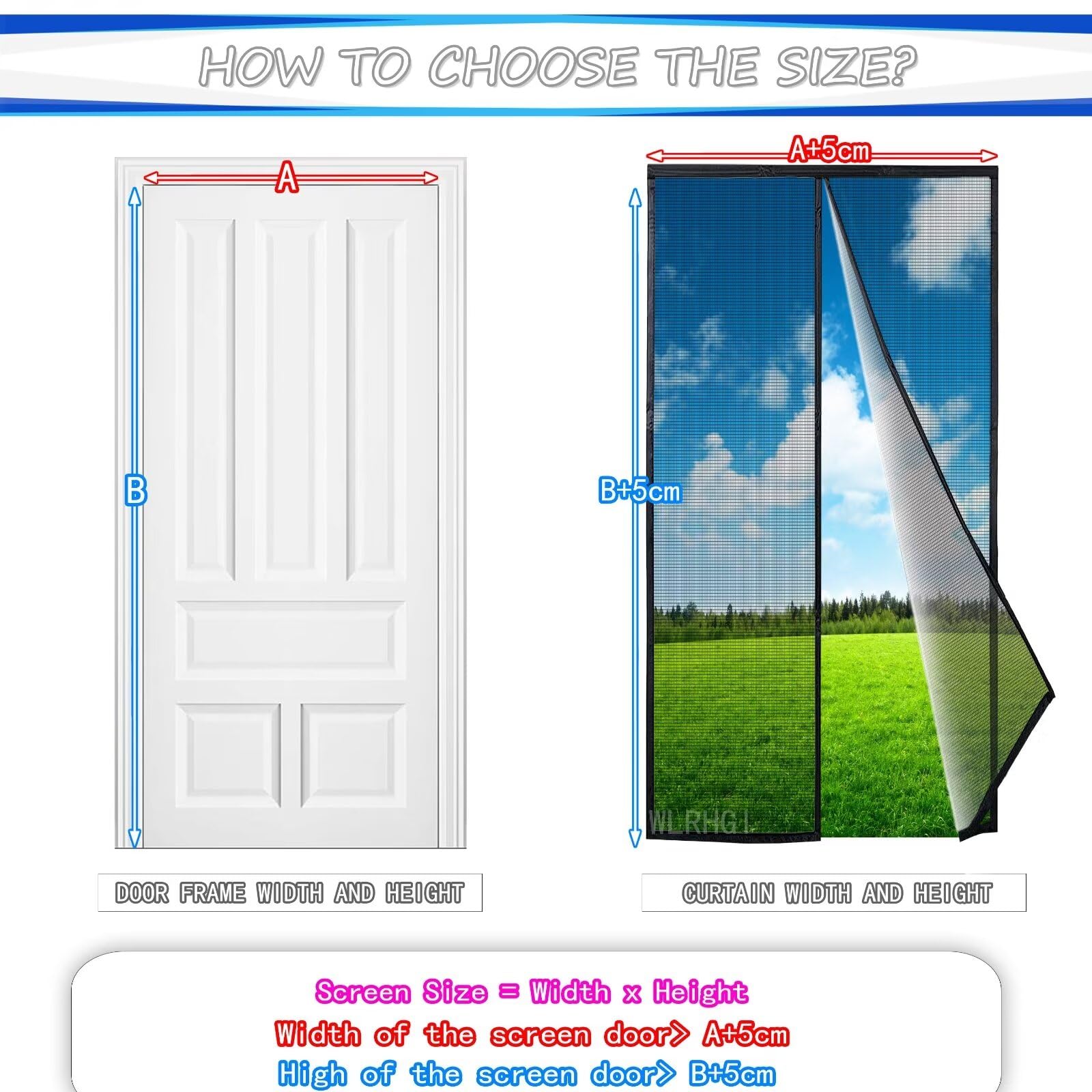 Magnetic Fly Screen Door, 220 X 240 Cm, Air Can Flow Freely, Insect Protection, Balcony Door, Magnetic Tape, Physical Mosquito Proof For Sliding Door, Balcony Door, White