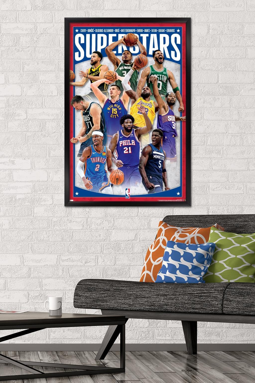 Trends International NBA League - Superstars 24 Wall Poster, 34L x 22.4W, Black Framed Version