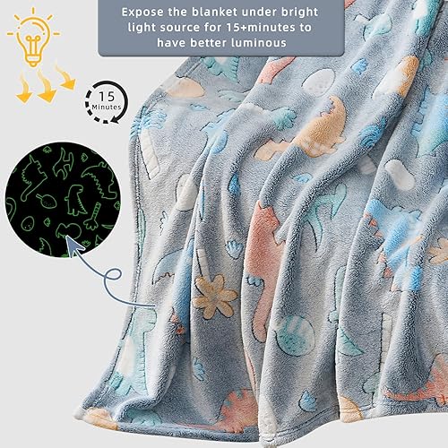Miniatura 3 de DaysU Manta luminosa que brilla en la oscuridad, manta luminosa para niños, sofá, cama pequeña, regalo de cumpleaños para niños y niñas, manta de