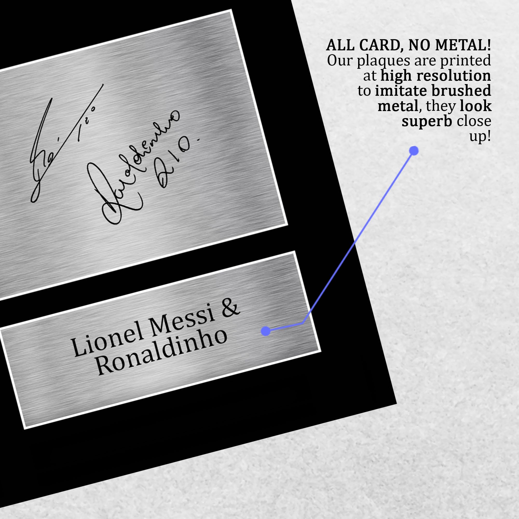 HWC Trading A4 Lionel Messi & Ronaldinho Barcelona Geschenke Gedrucktes Signiertes Autogramm Foto für Fußball Anhänger and Fans - A4