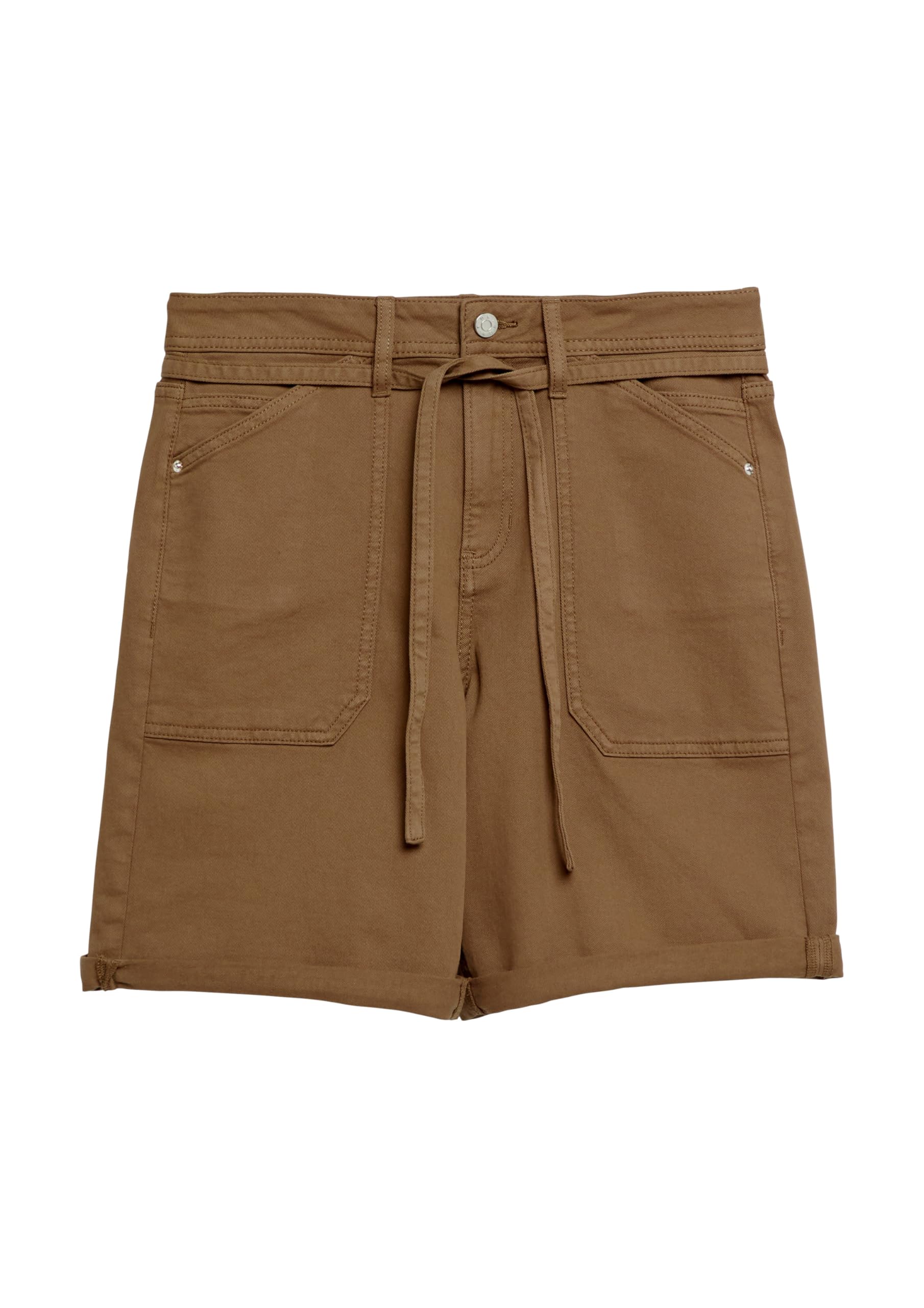 s.Oliver Damen Jeans Short mit Bindegürtel, Wide Leg 2178654