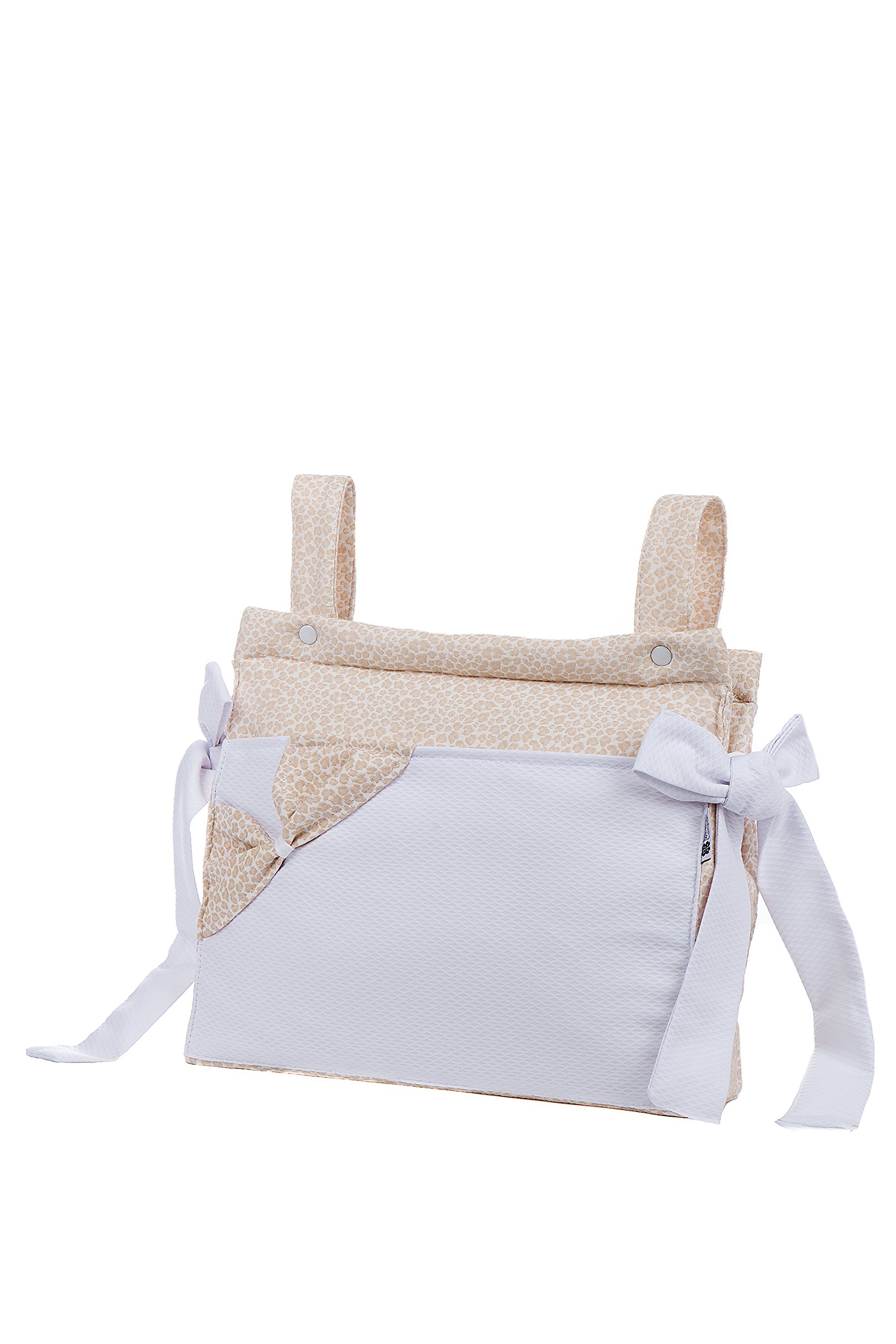Talega Plastificada para silla de paseo serie Huella- Color Beige