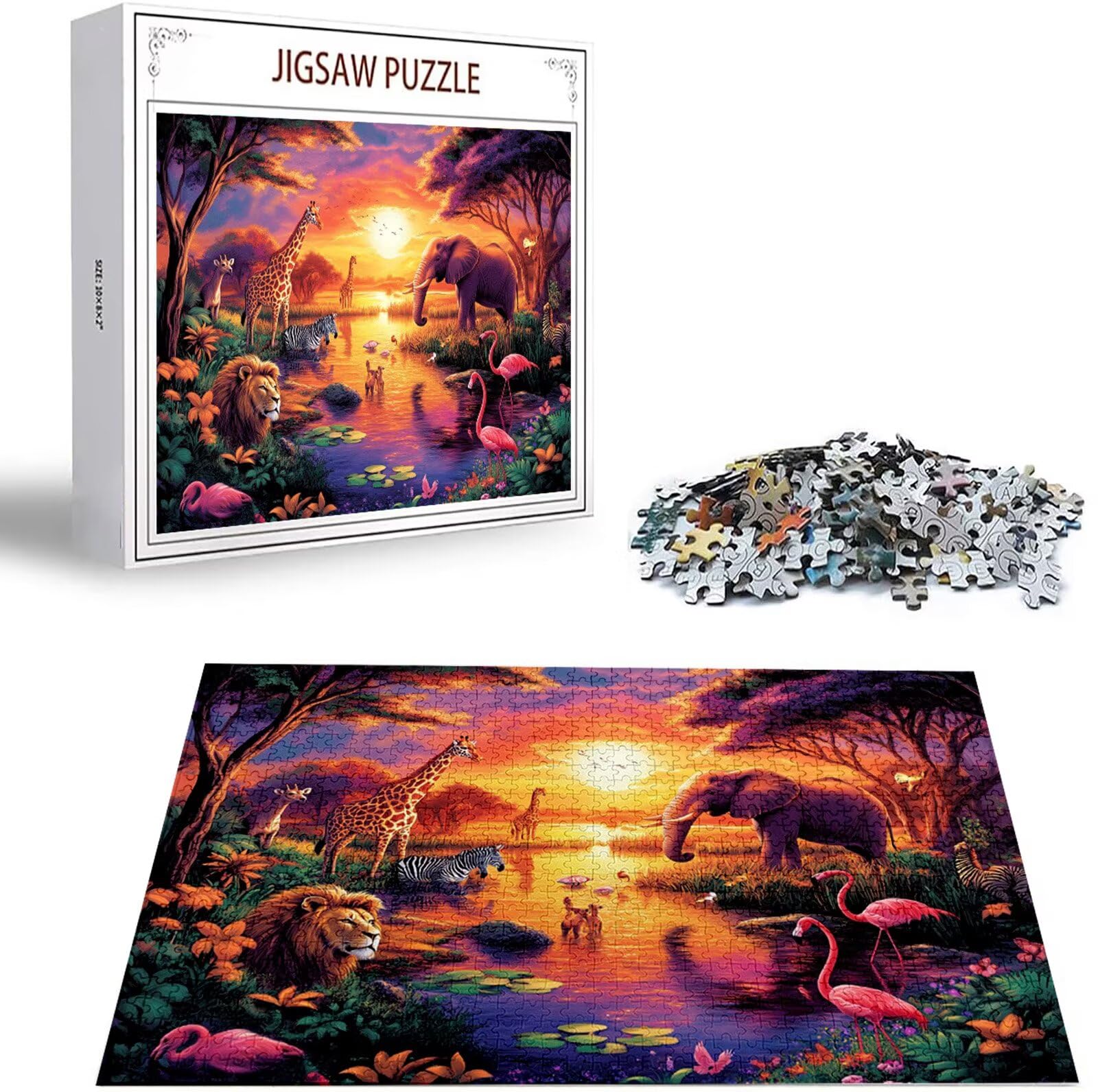 Puzzle 5000 Pezzi, 3 4 5 Anni Puzzle Cervo 6 7 8 Anni Giochi Educativi Sostenibili Con Motivi Per Adulti Da Gioco in Legno Di Alta Qualità Jigsaw Elefante per Gioco Familiare, Regalo Natale H-7037