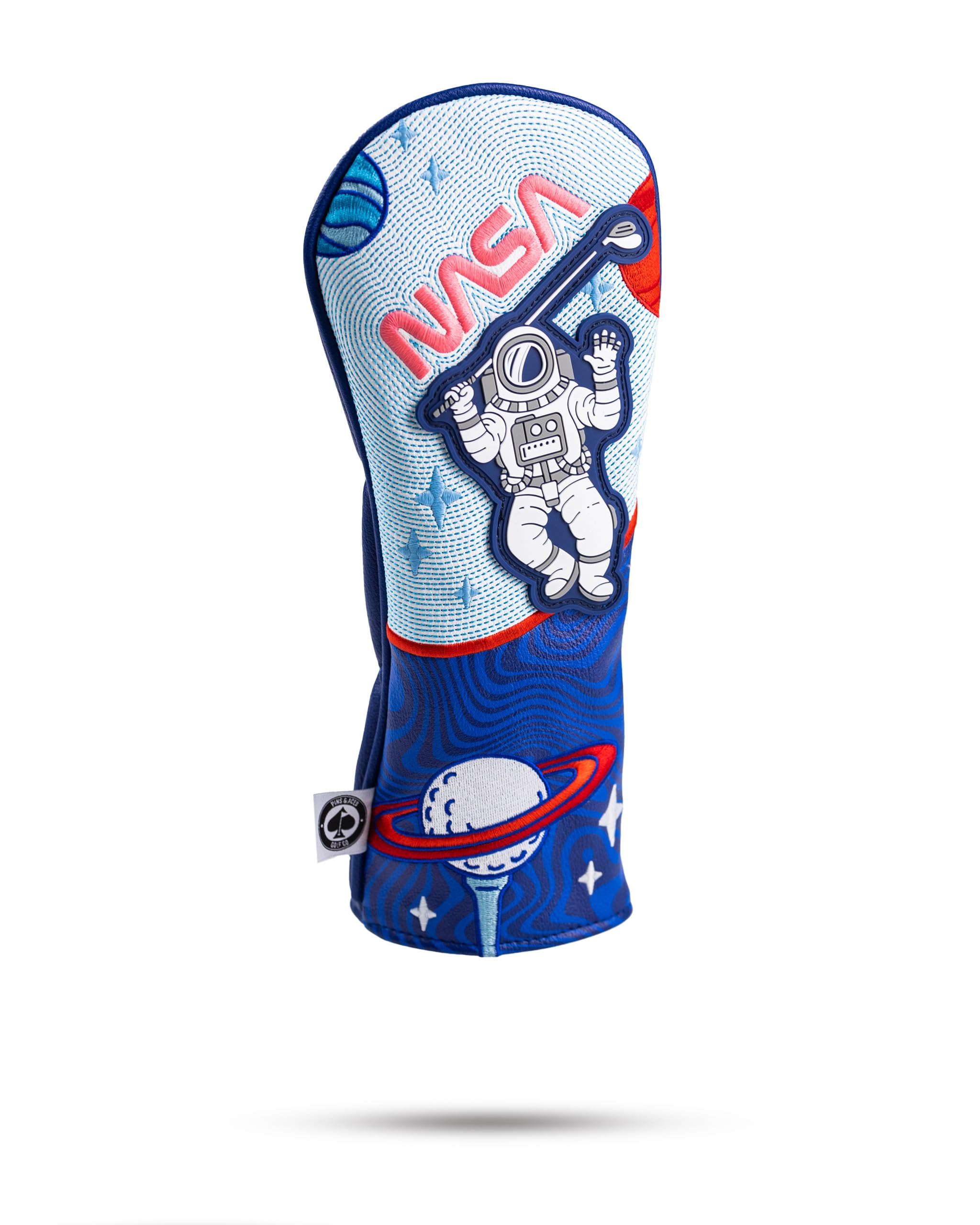 Pins & Aces NASA Head Cover - Premium, Hand-Made Leather Headcover - NASA Space Shuttle, Tour Quality Golf Club Cover - Style and Customize You Golf Bag