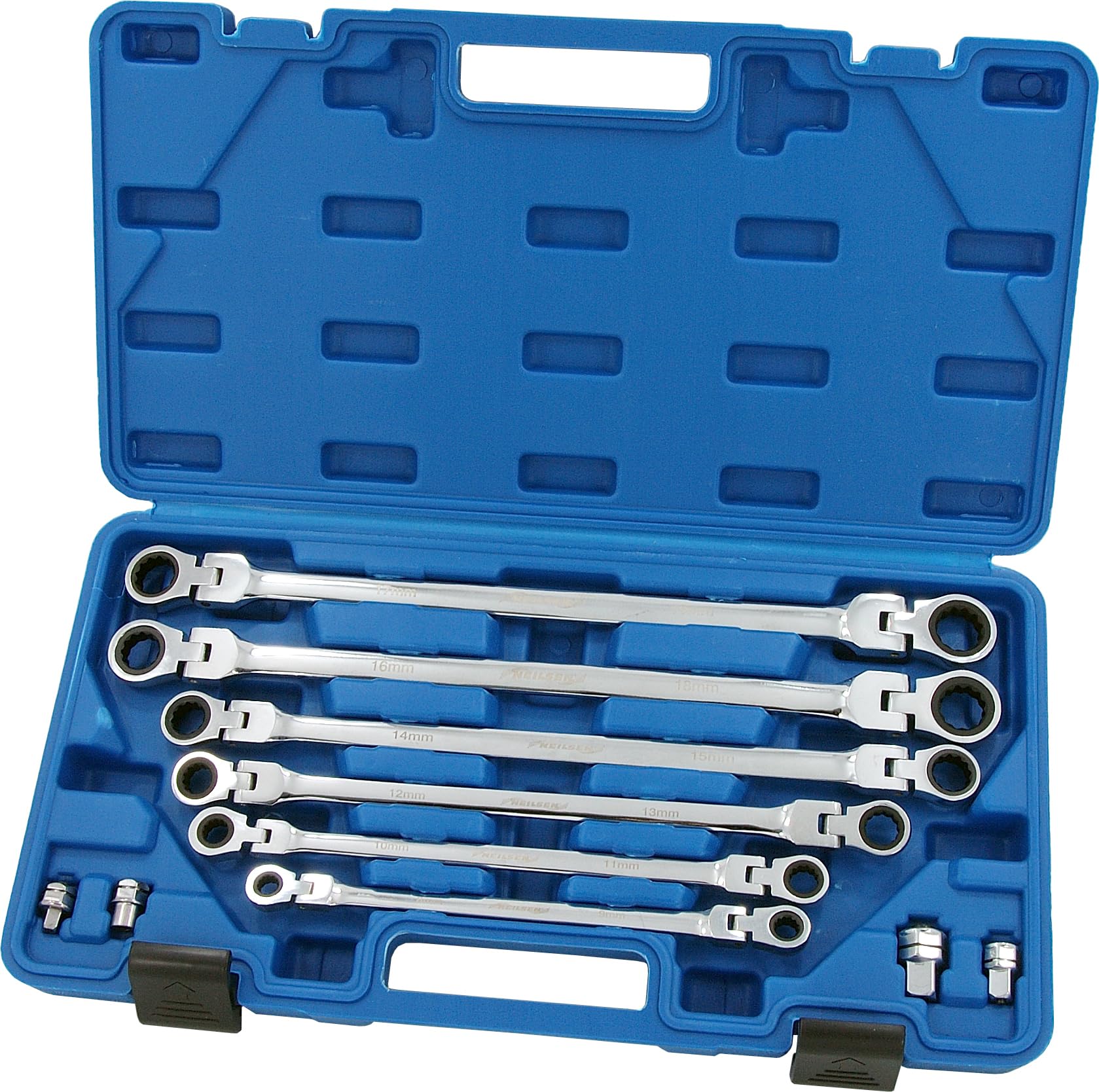 Neilsen ct3037 Extra larga llave de carraca con Flexi-Head Set – Plata