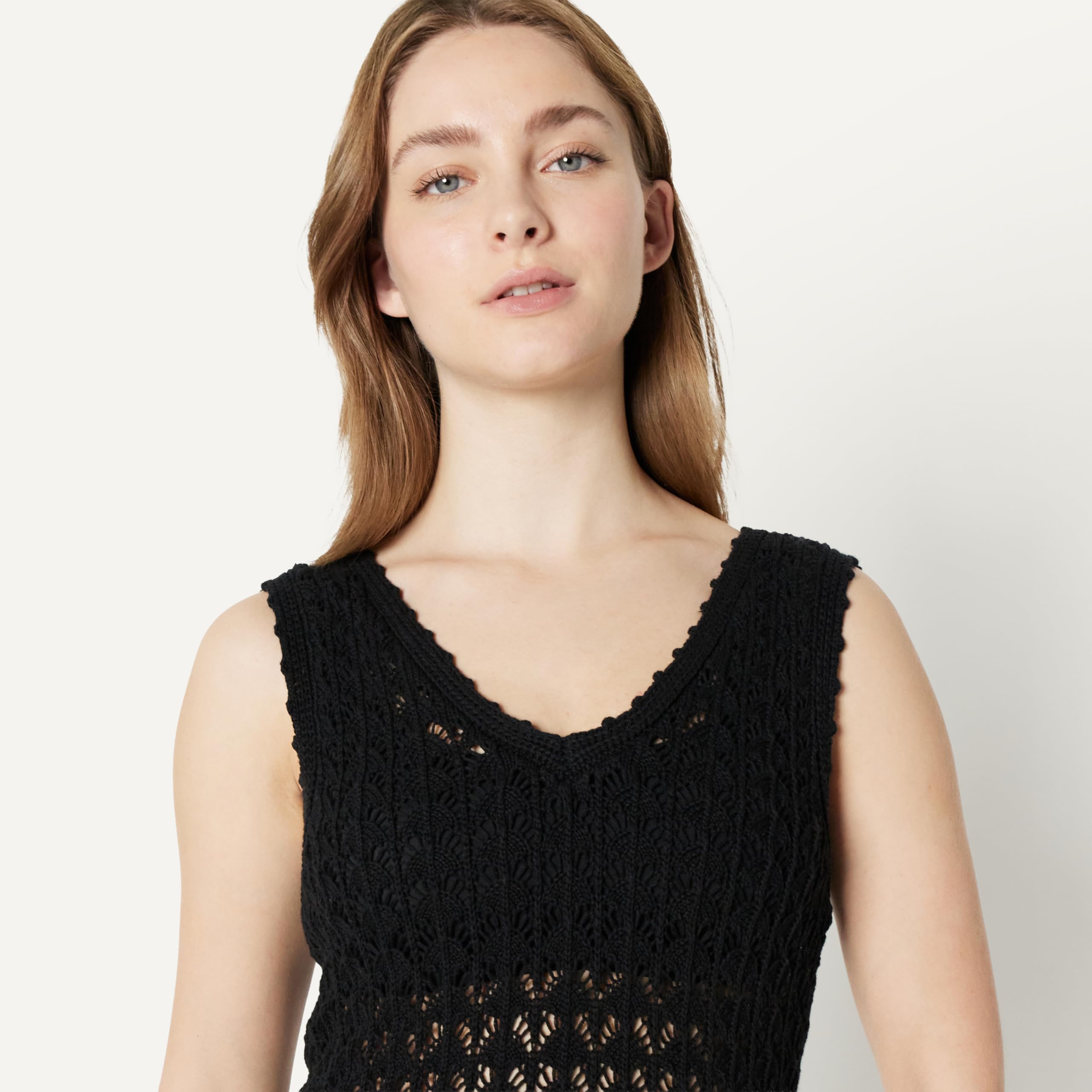 Amazon Essentials Vestido Playero de Ganchillo de Corte Estándar Mujer