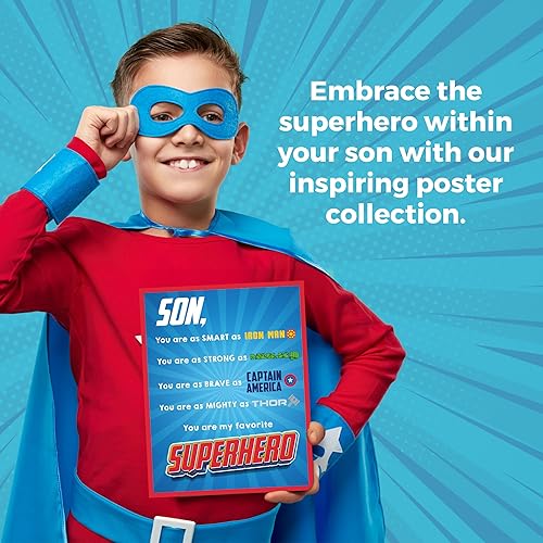 Miniatura 5 de Circa Print Son - You Are My Favorite Superhero - Impresión inspiradora para pared, 8 x 10 pulgadas, decoración de pared para fanáticos de Marvels,